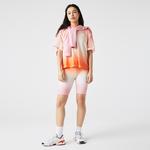 Lacoste SPORT Kadın Slim Fit Desenli Açık Turuncu Tayt