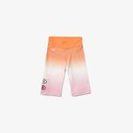 Lacoste SPORT Kadın Slim Fit Desenli Açık Turuncu Tayt