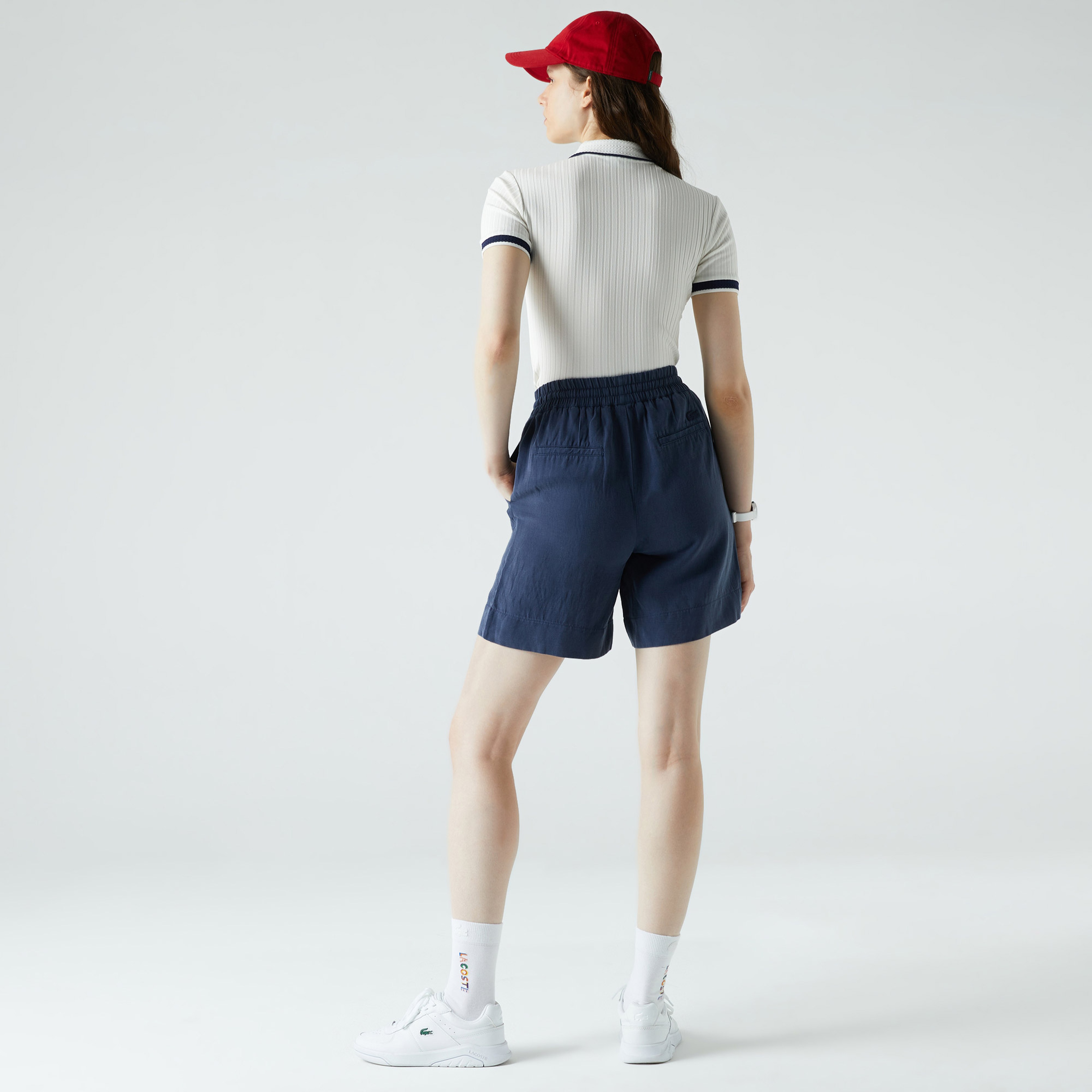 Lacoste Kadın Relaxed Fit Lacivert Şort