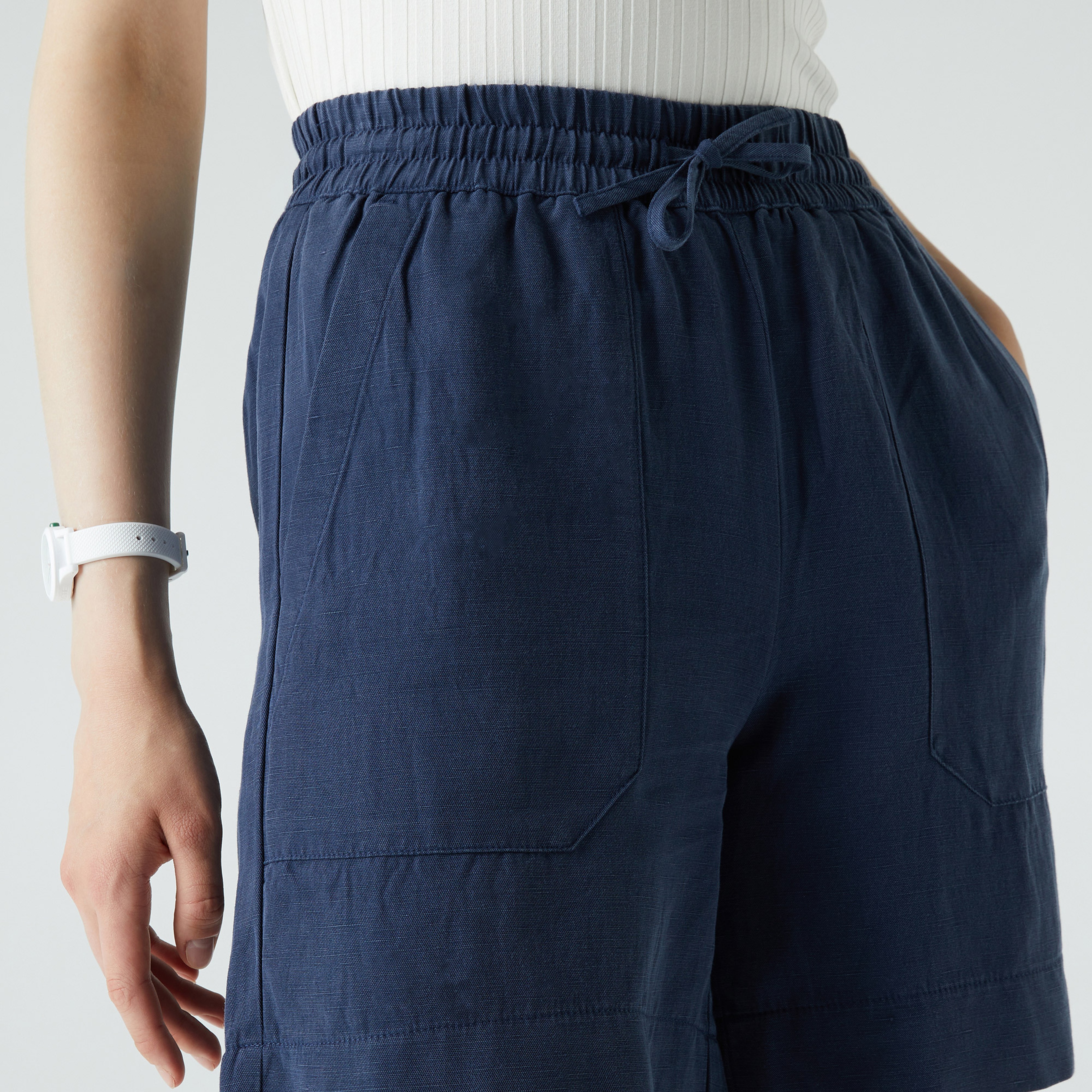 Lacoste Kadın Relaxed Fit Lacivert Şort