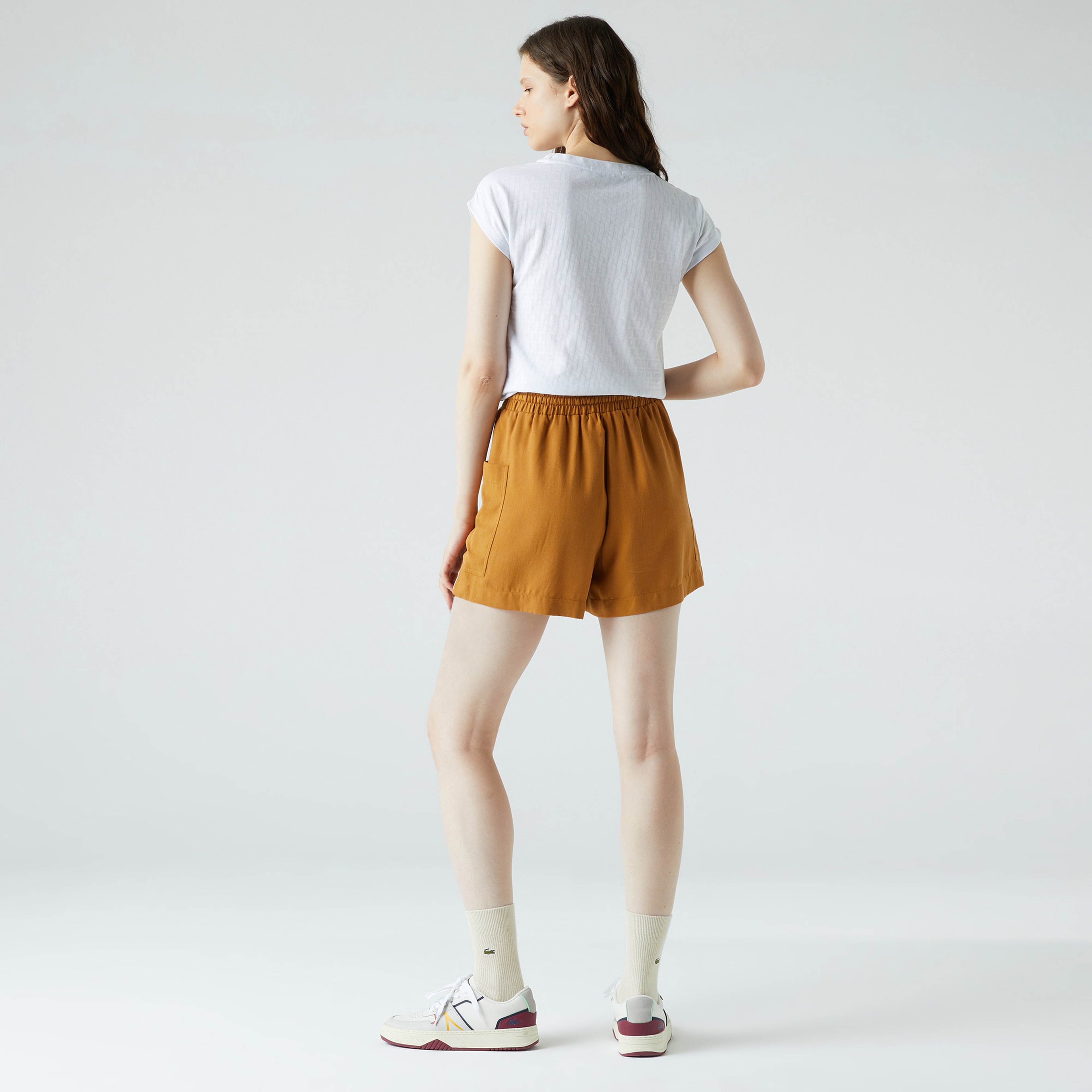 Lacoste Kadın Relaxed Fit Kahverengi Şort