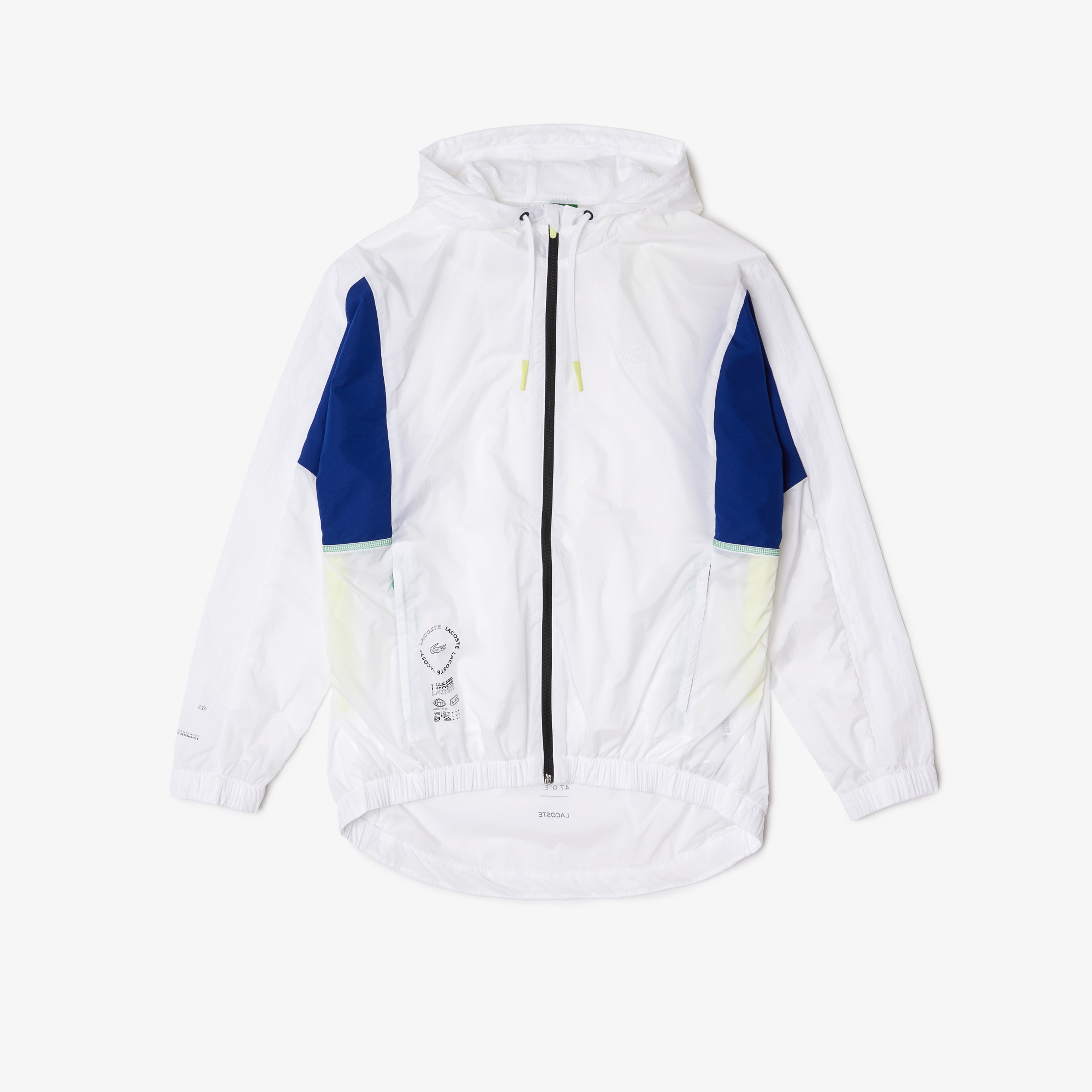 Lacoste SPORT Erkek Kapüşonlu Baskılı Beyaz Mont