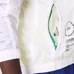 Lacoste SPORT Erkek Kapüşonlu Suya Dayanıklı Renk Bloklu Beyaz Ceket