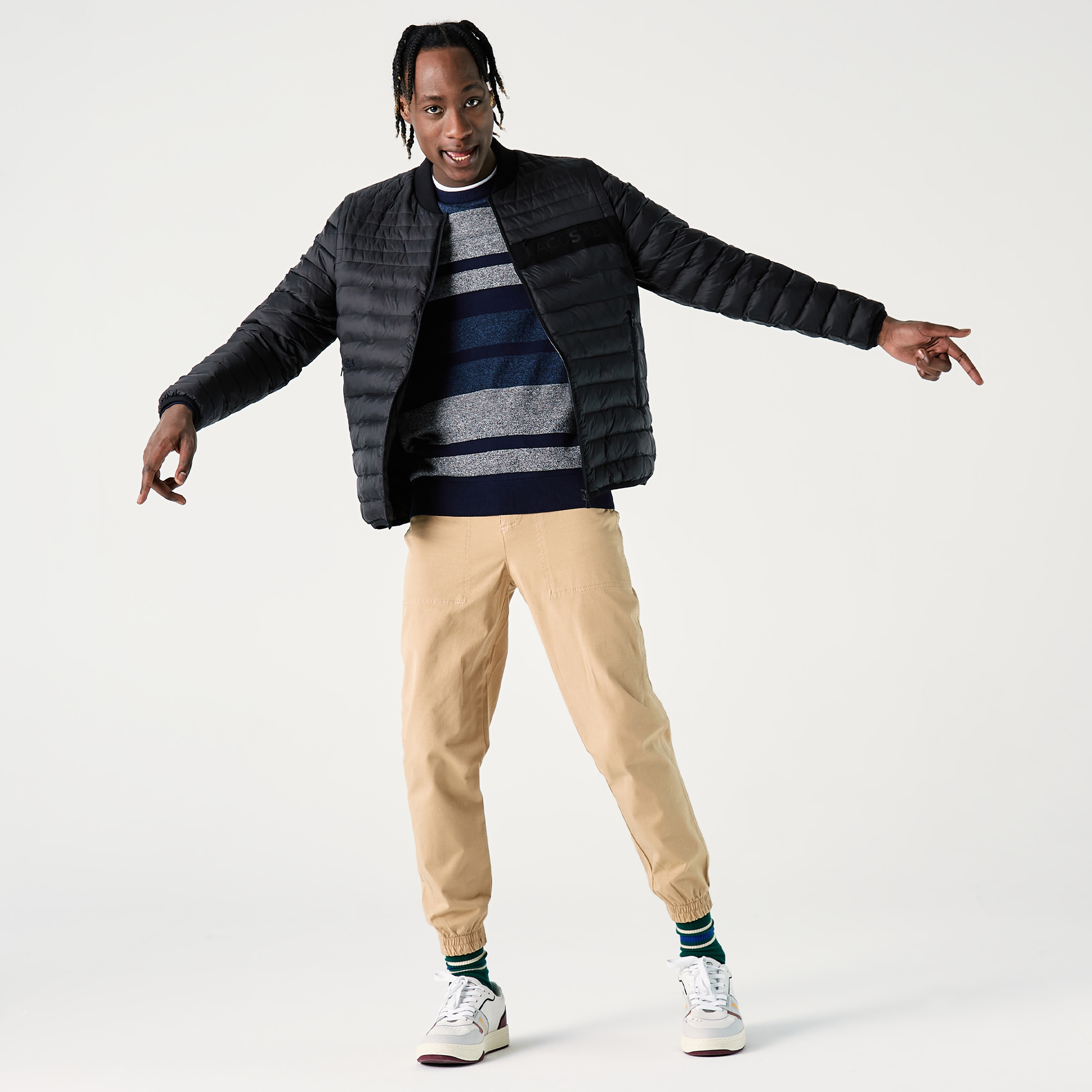 Lacoste Erkek Hakim Yaka Kapitone Siyah Mont