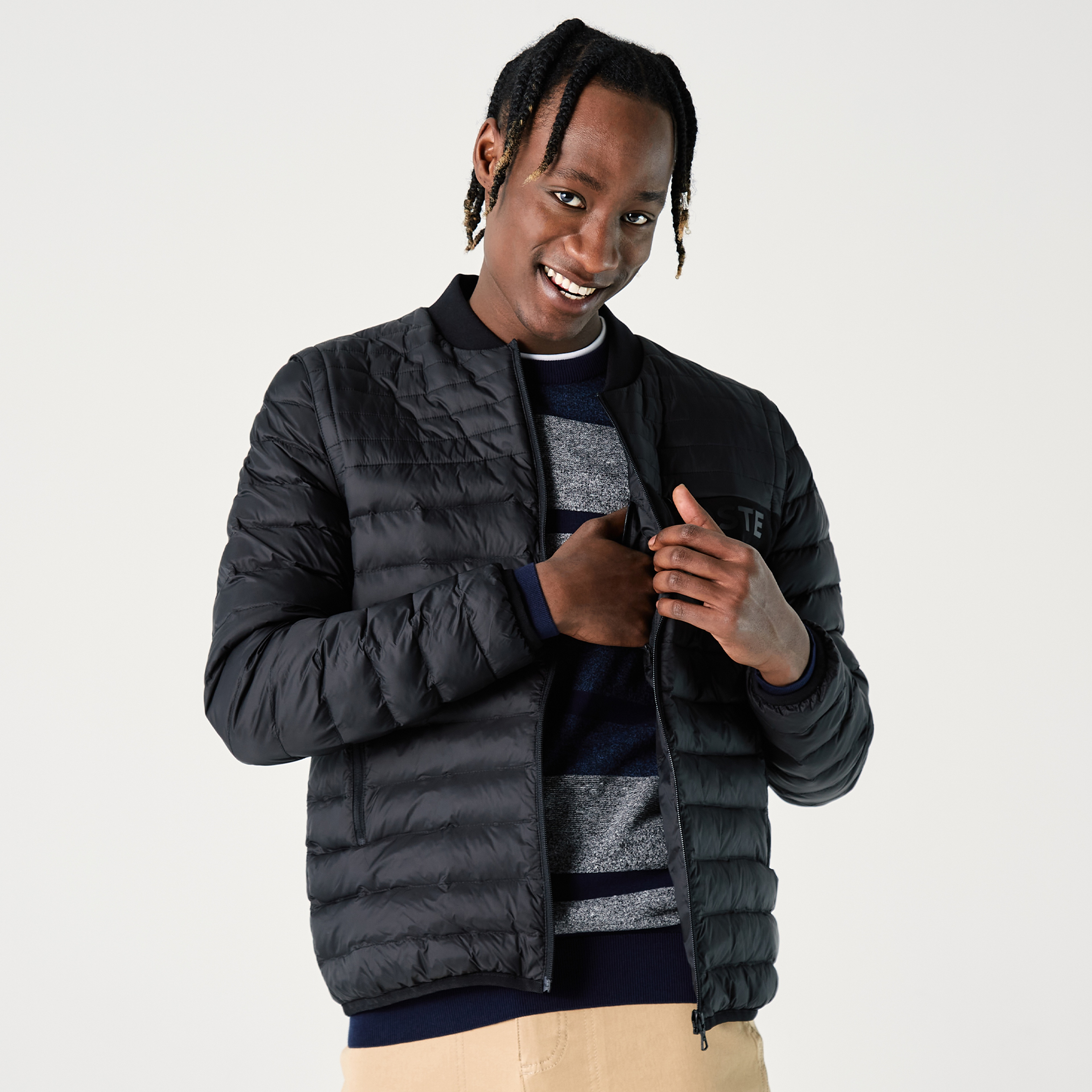 Lacoste Erkek Hakim Yaka Kapitone Siyah Mont