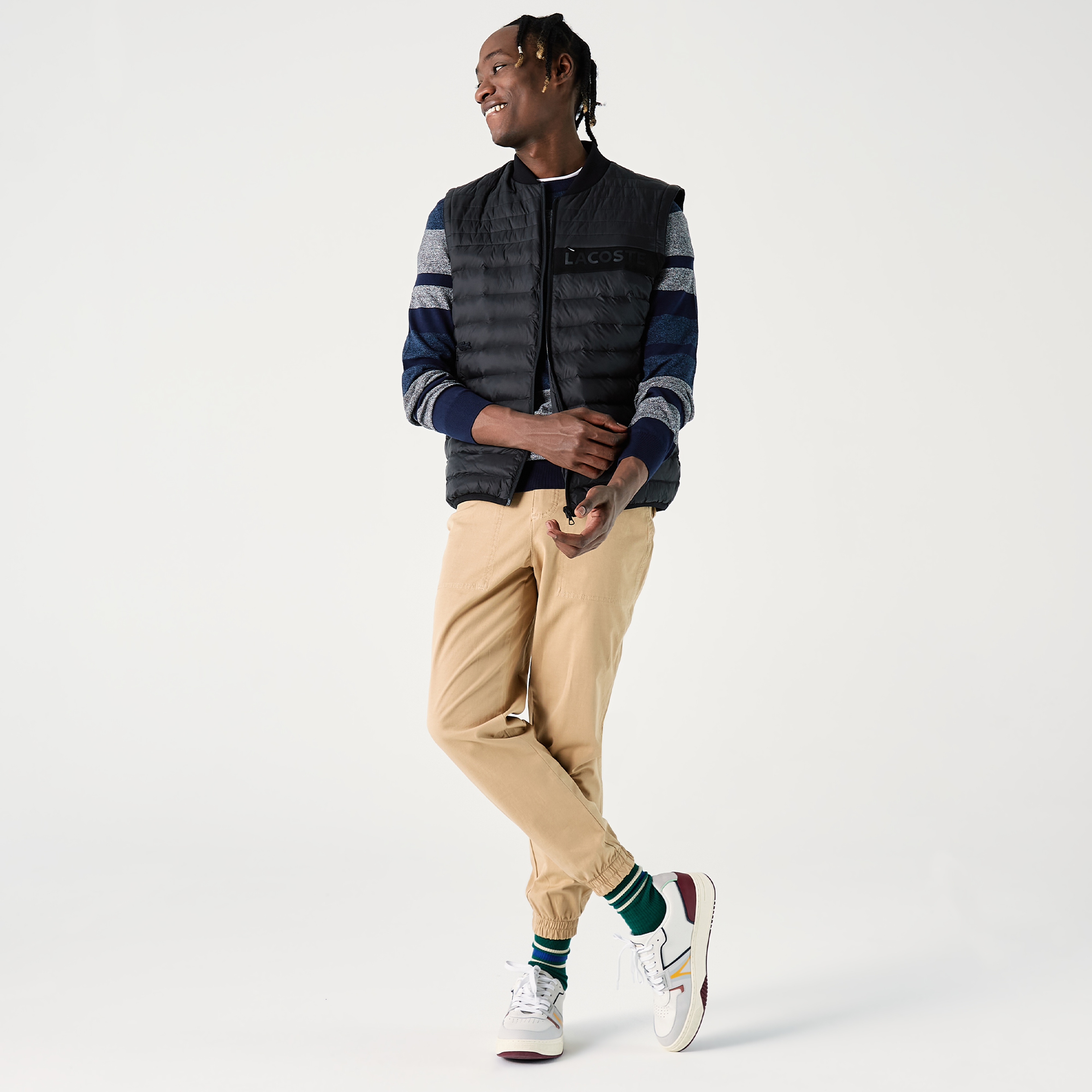 Lacoste Erkek Hakim Yaka Kapitone Siyah Mont