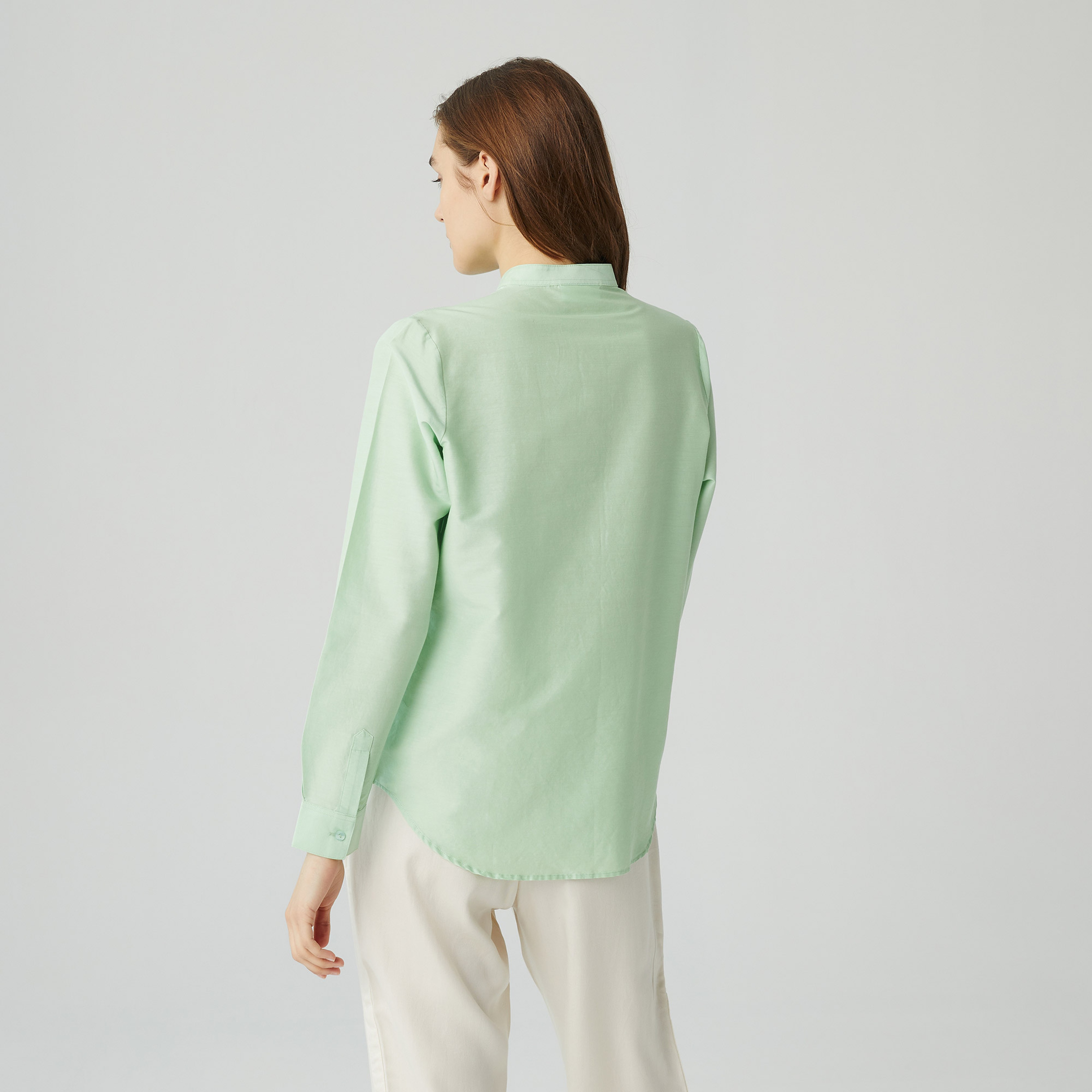 Lacoste Kadın Regular Fit Hakim Yaka Açık Yeşil Gömlek