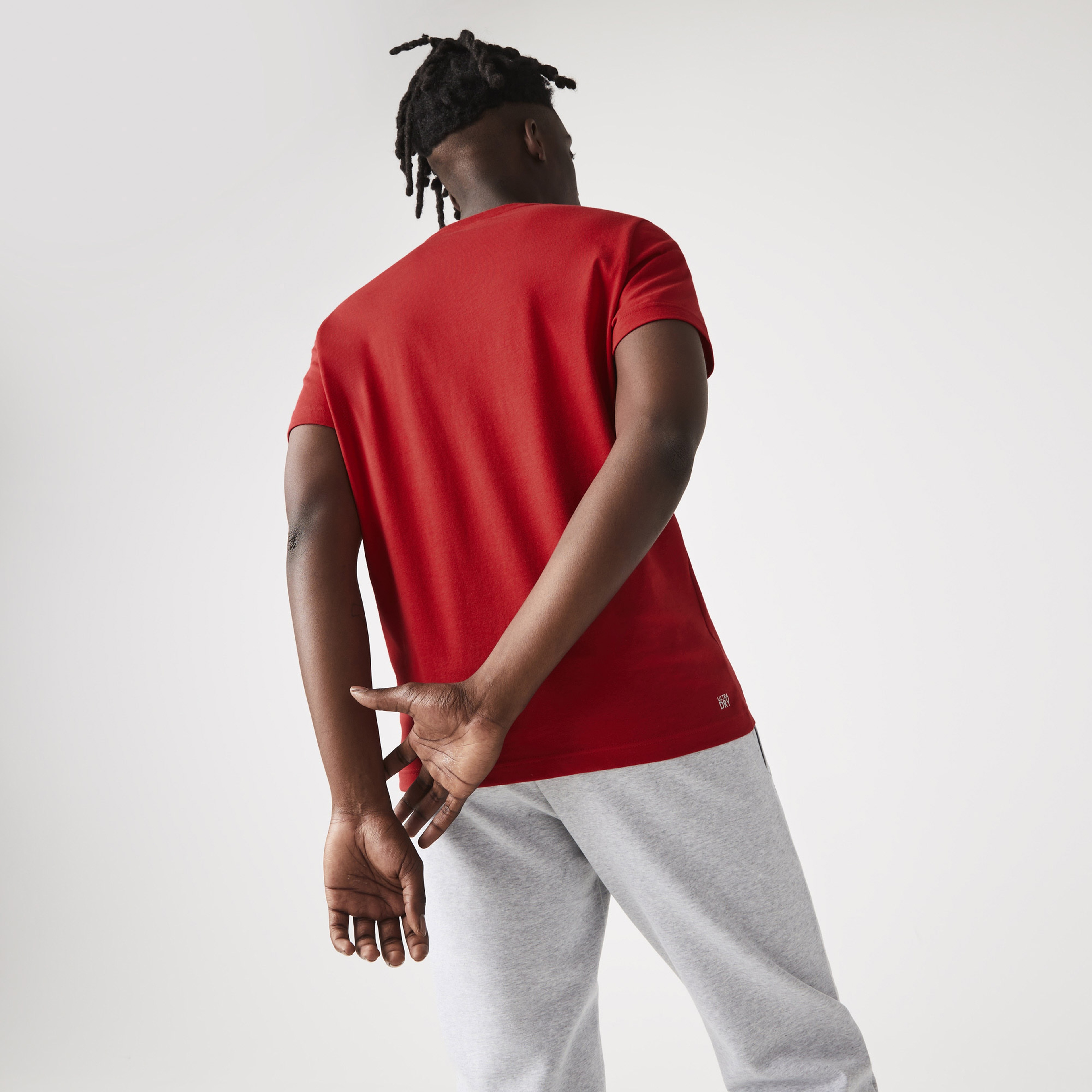 Lacoste SPORT Erkek Regular Fit Bisiklet Yaka Baskılı Kırmızı T-Shirt