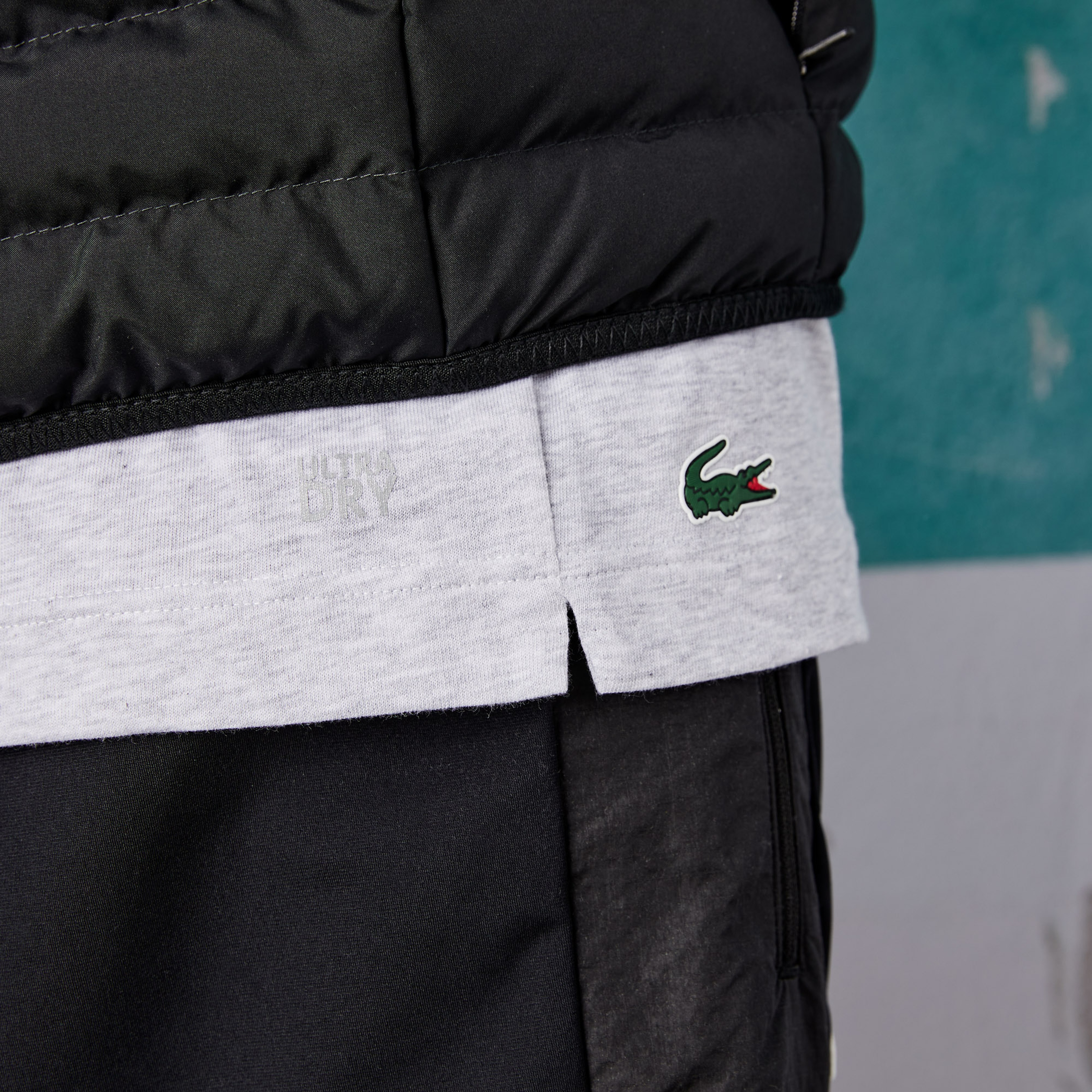 Lacoste SPORT x Novak Djokovic Erkek Regular Fit Bisiklet Yaka Baskılı Gri T-Shirt