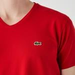 Lacoste Erkek Slim Fit Bisiklet Yaka Kırmızı T-Shirt