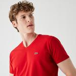 Lacoste Erkek Slim Fit Bisiklet Yaka Kırmızı T-Shirt
