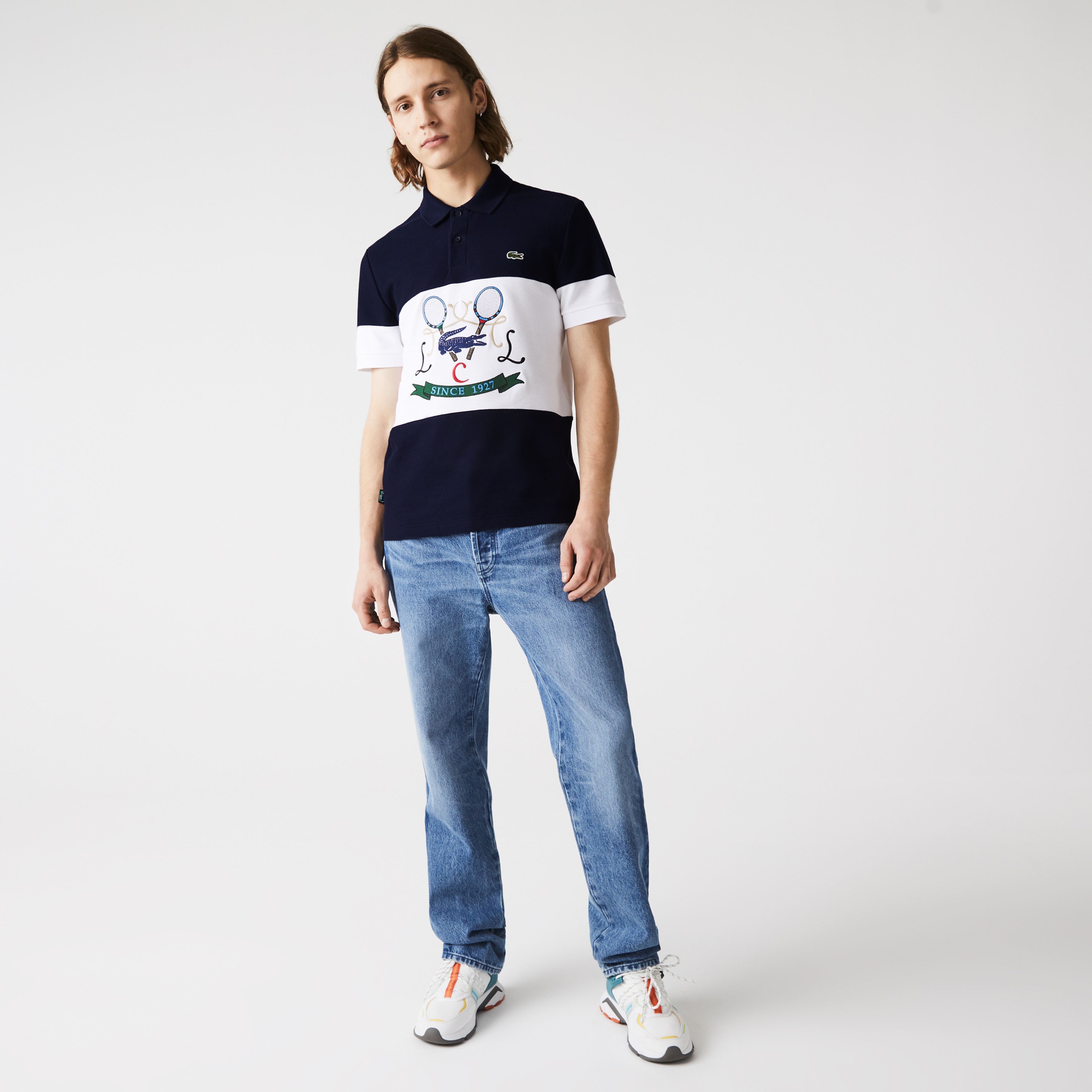 Lacoste Erkek Regular Fit Renk Bloklu Lacivert Polo