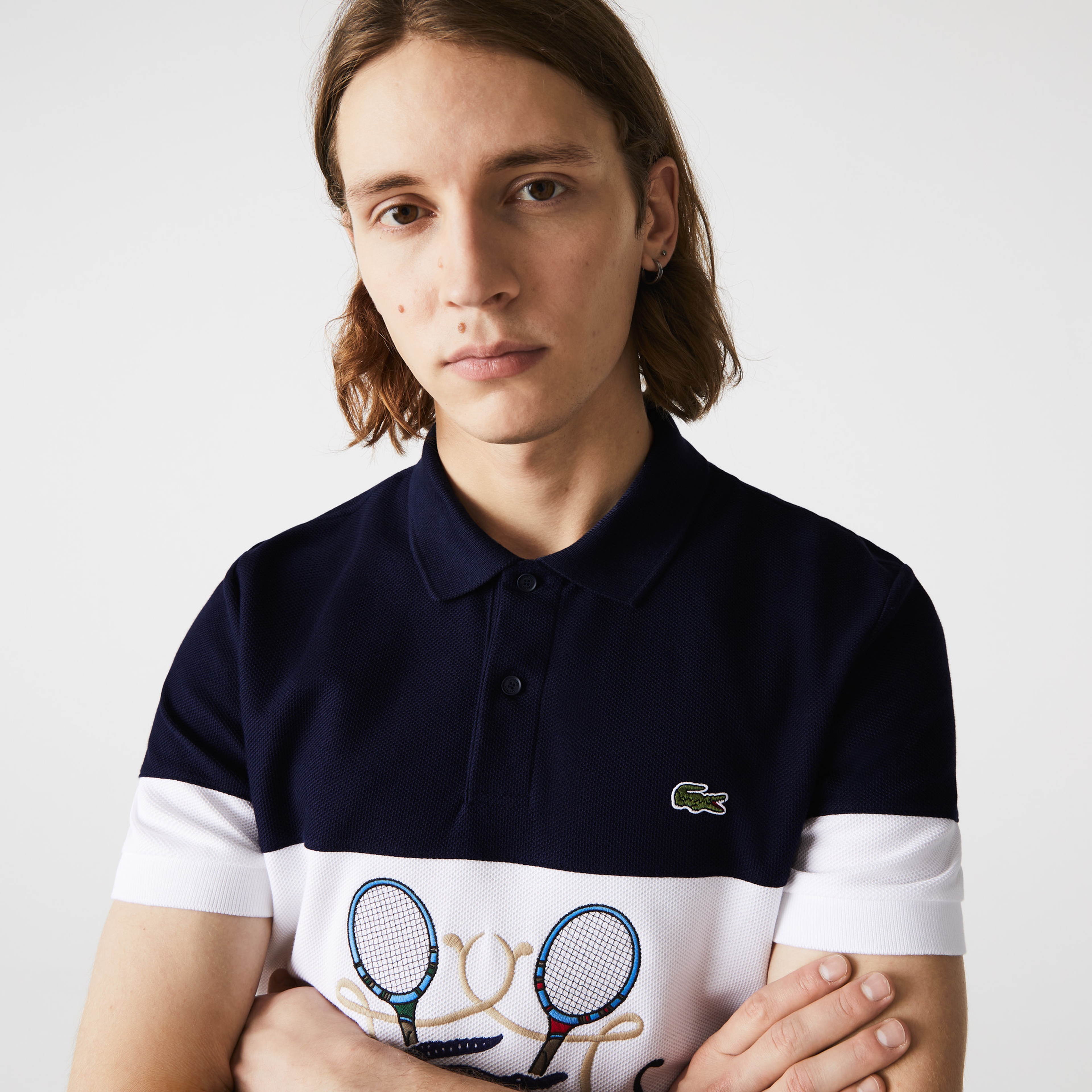 Lacoste Erkek Regular Fit Renk Bloklu Lacivert Polo