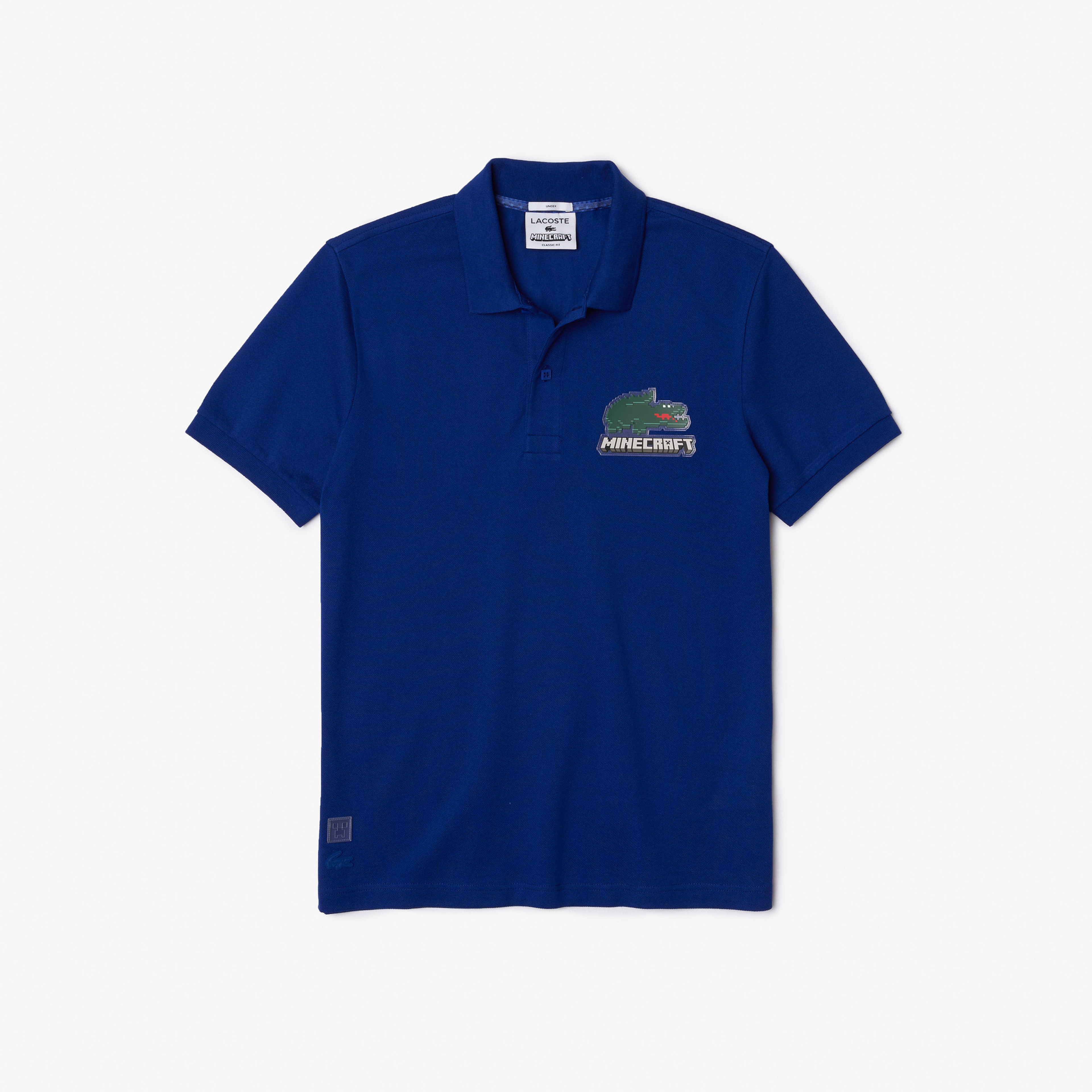 Lacoste X Minecraft Unisex Classic Fit Baskılı Lacivert Polo