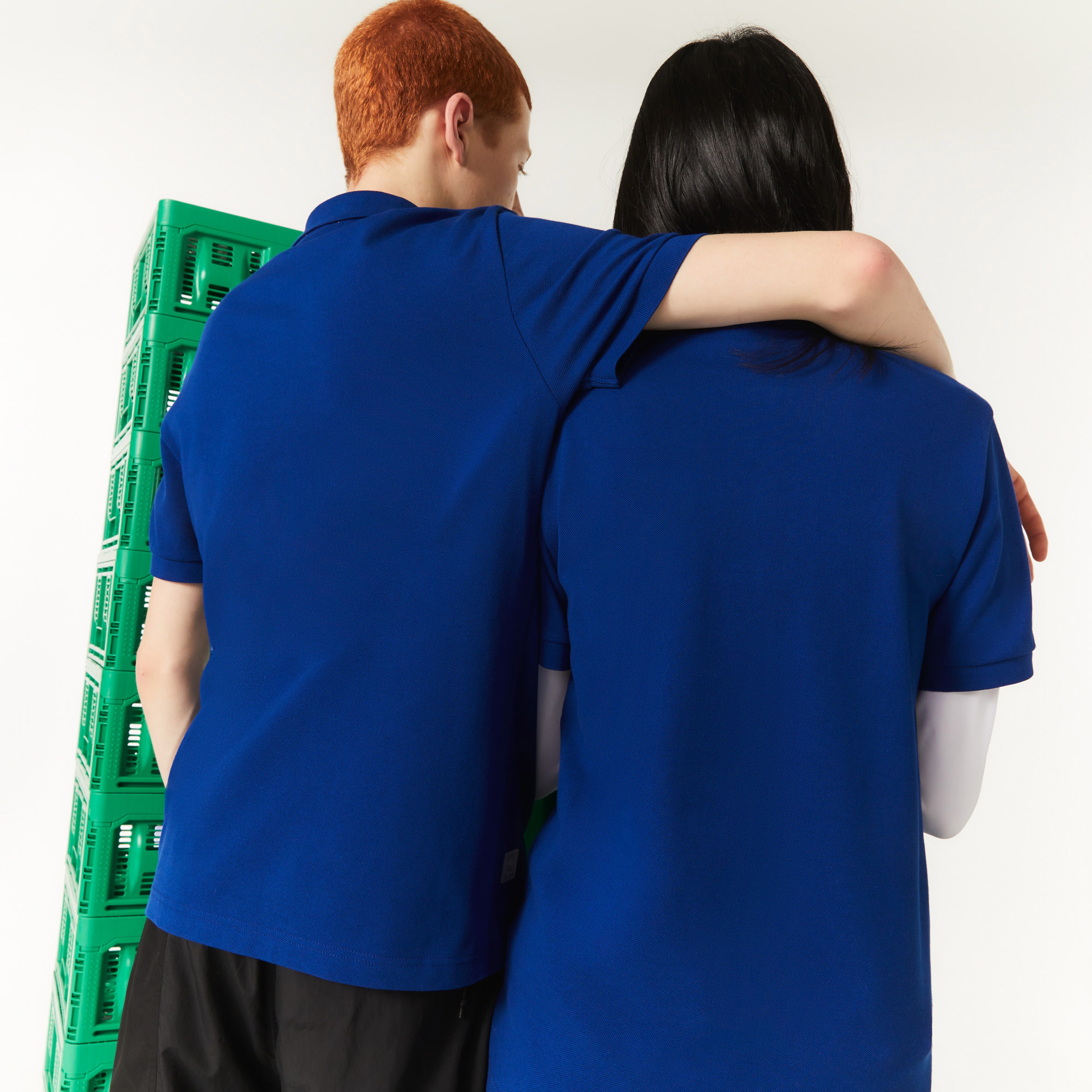 Lacoste X Minecraft Unisex Classic Fit Baskılı Lacivert Polo