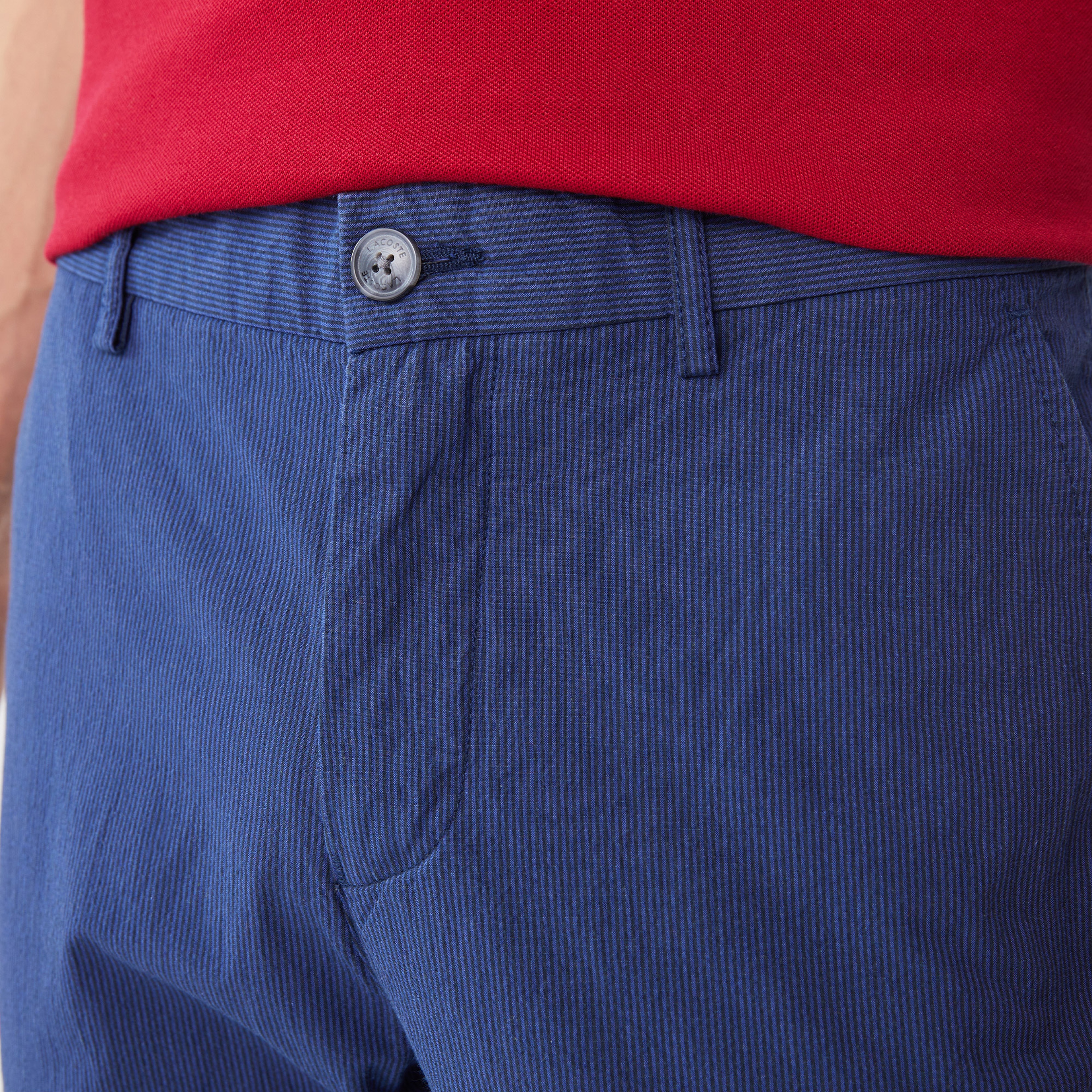 Lacoste Erkek Slim Fit Lacivert Gofre Pantolon