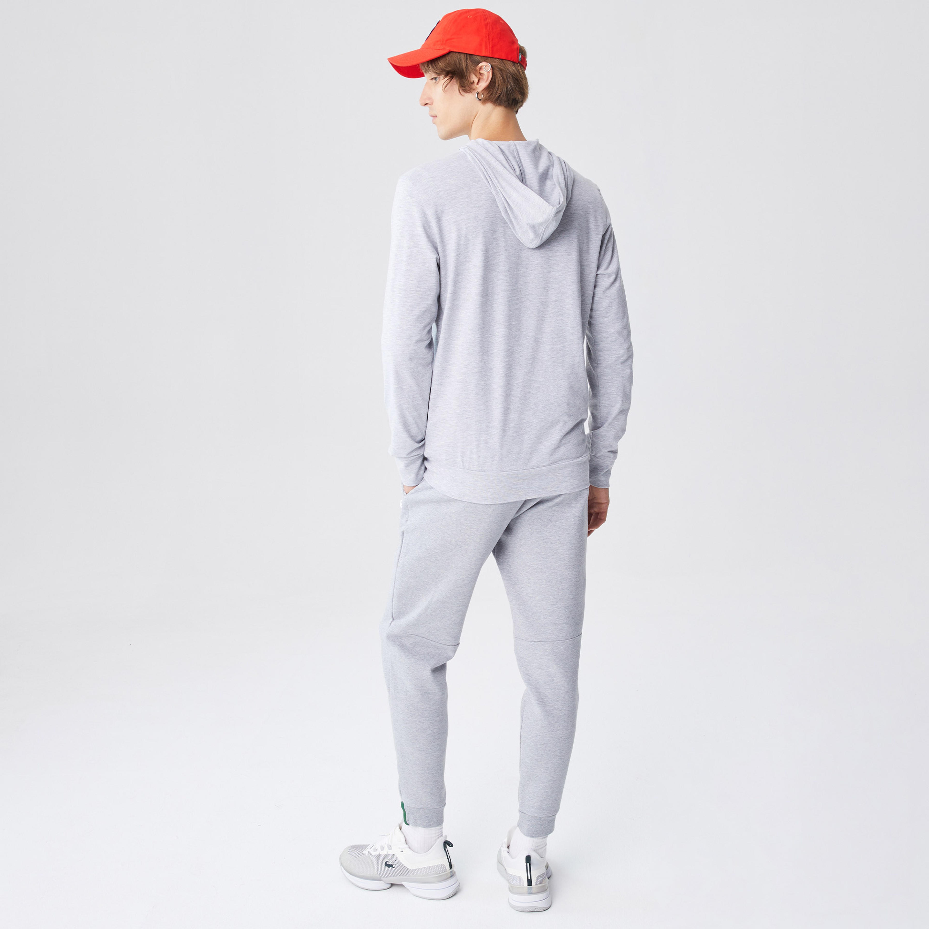 Lacoste Erkek Regular Fit Uzun Kollu Kapüşonlu Gri T-Shirt