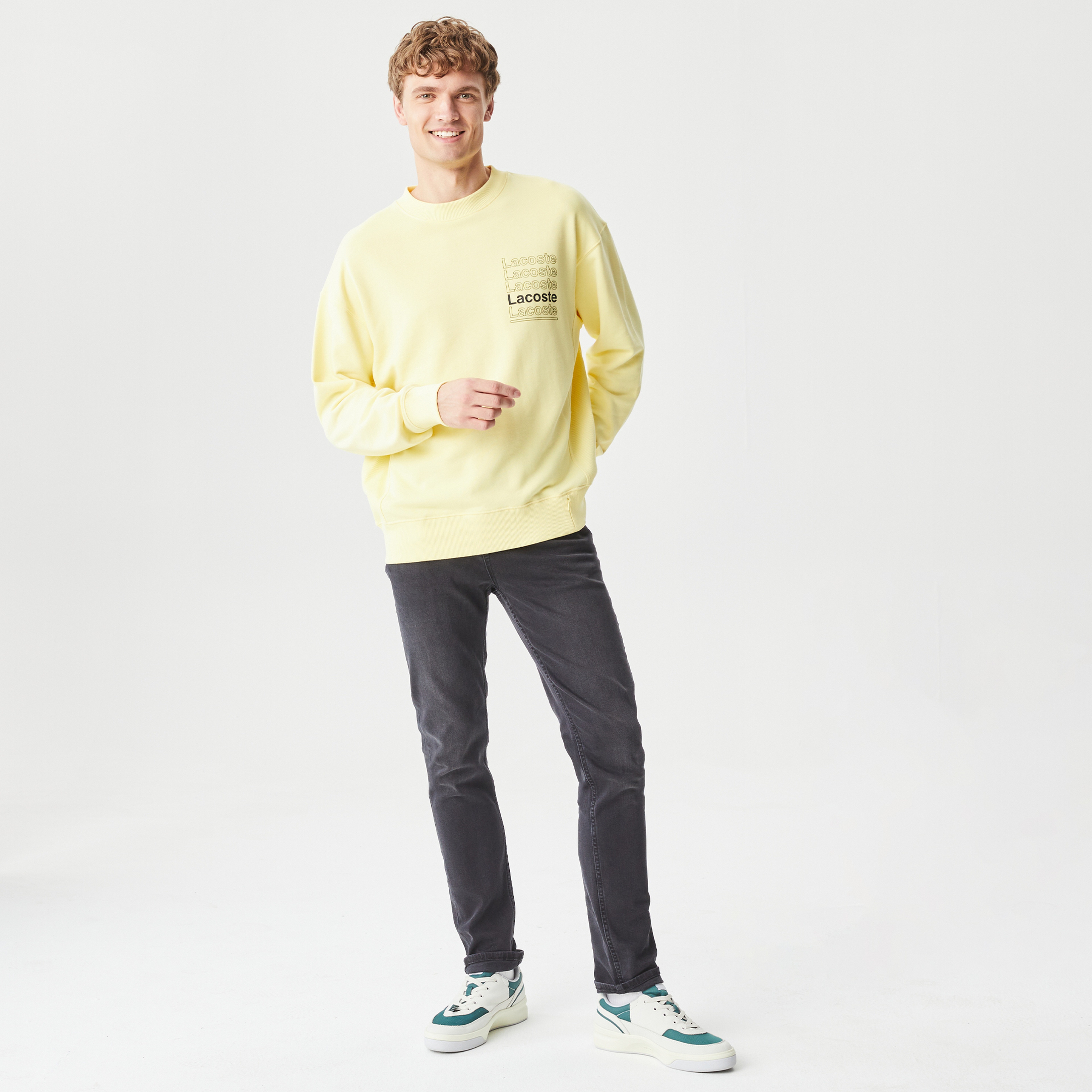 Erkek Slim Fit Gri Jean Pantolon