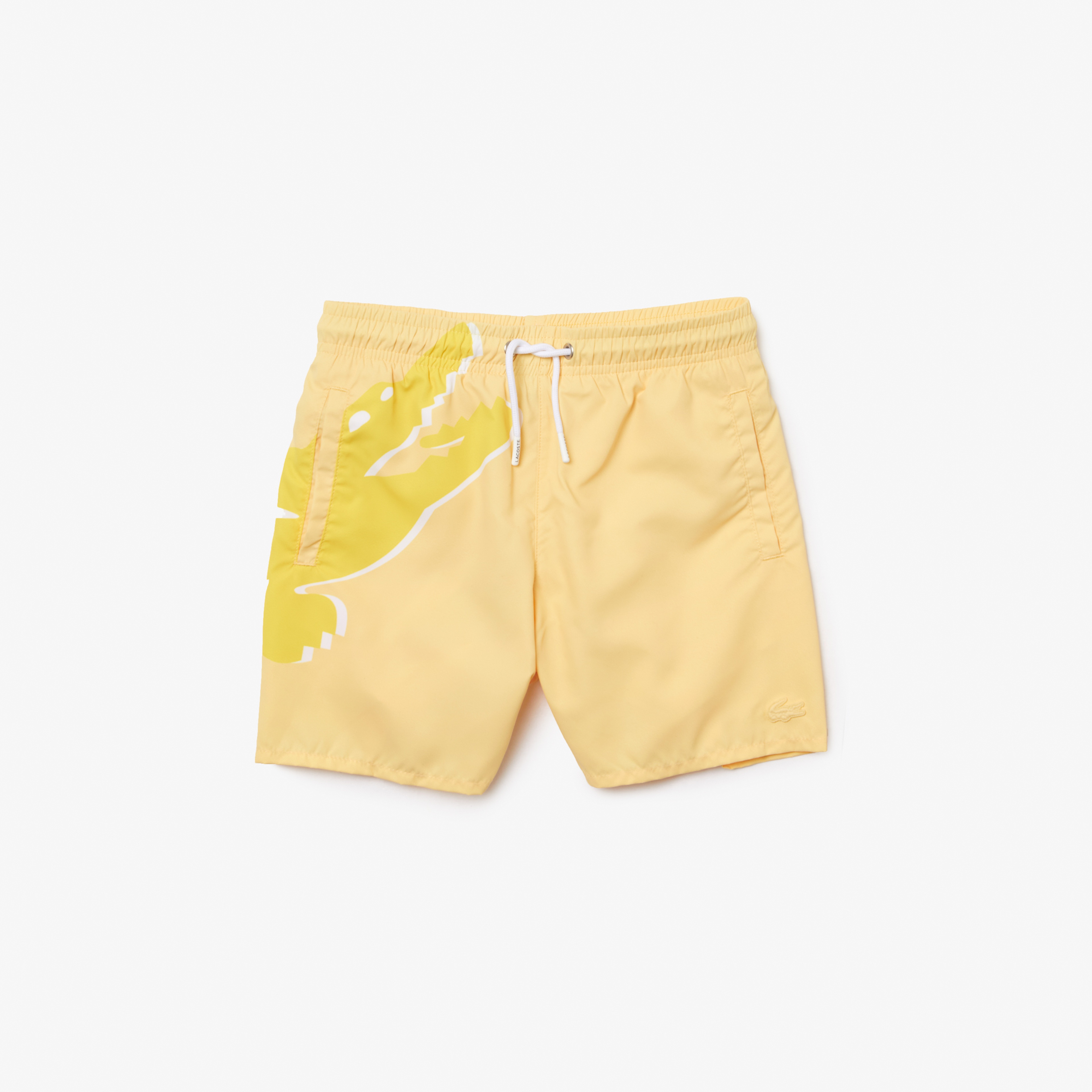 Lacoste Erkek Çocuk Baskılı Sarı Deniz Şortu