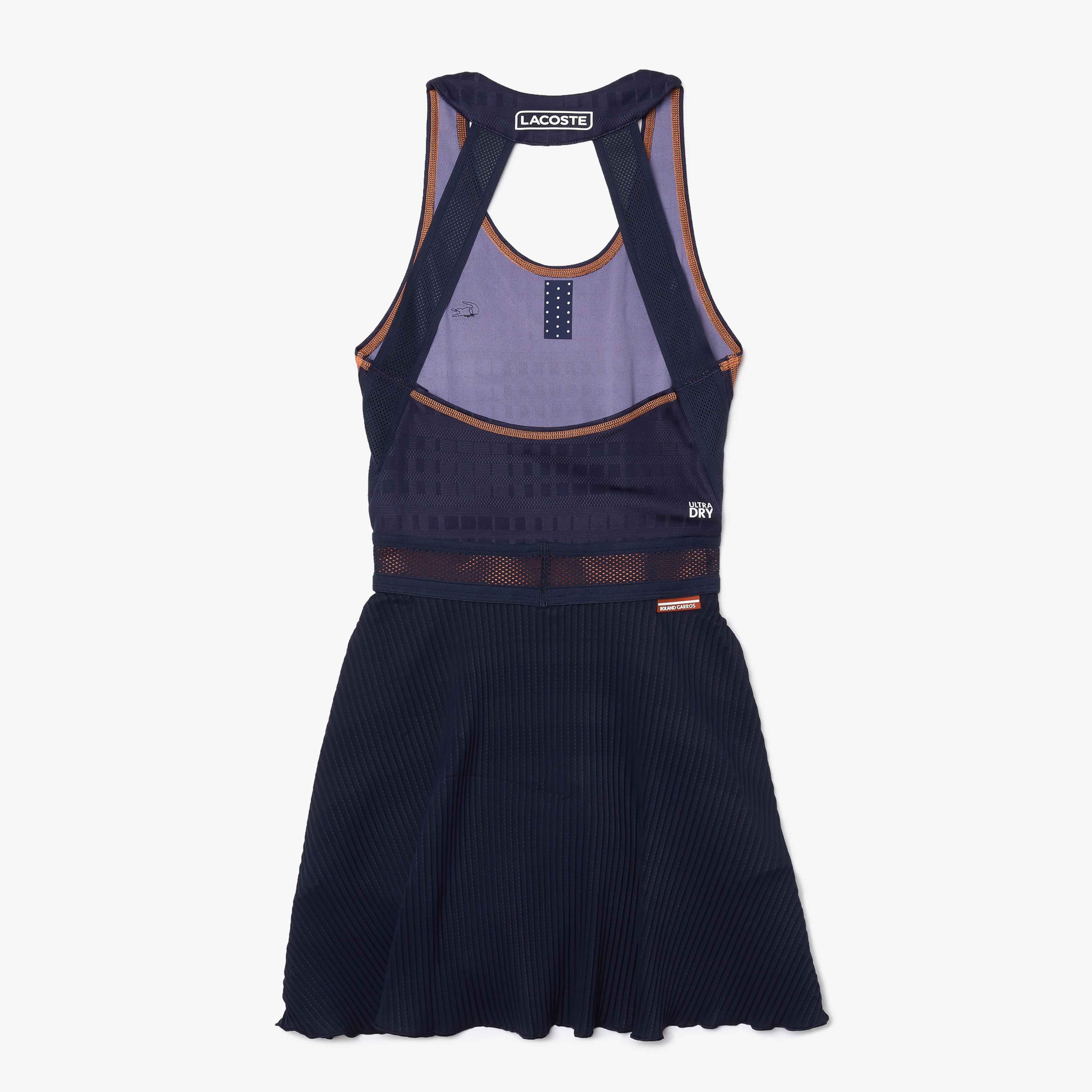 Lacoste Rolland Garros Kadın Slim Fit Kolsuz Bisiklet Yaka Lacivert Elbise