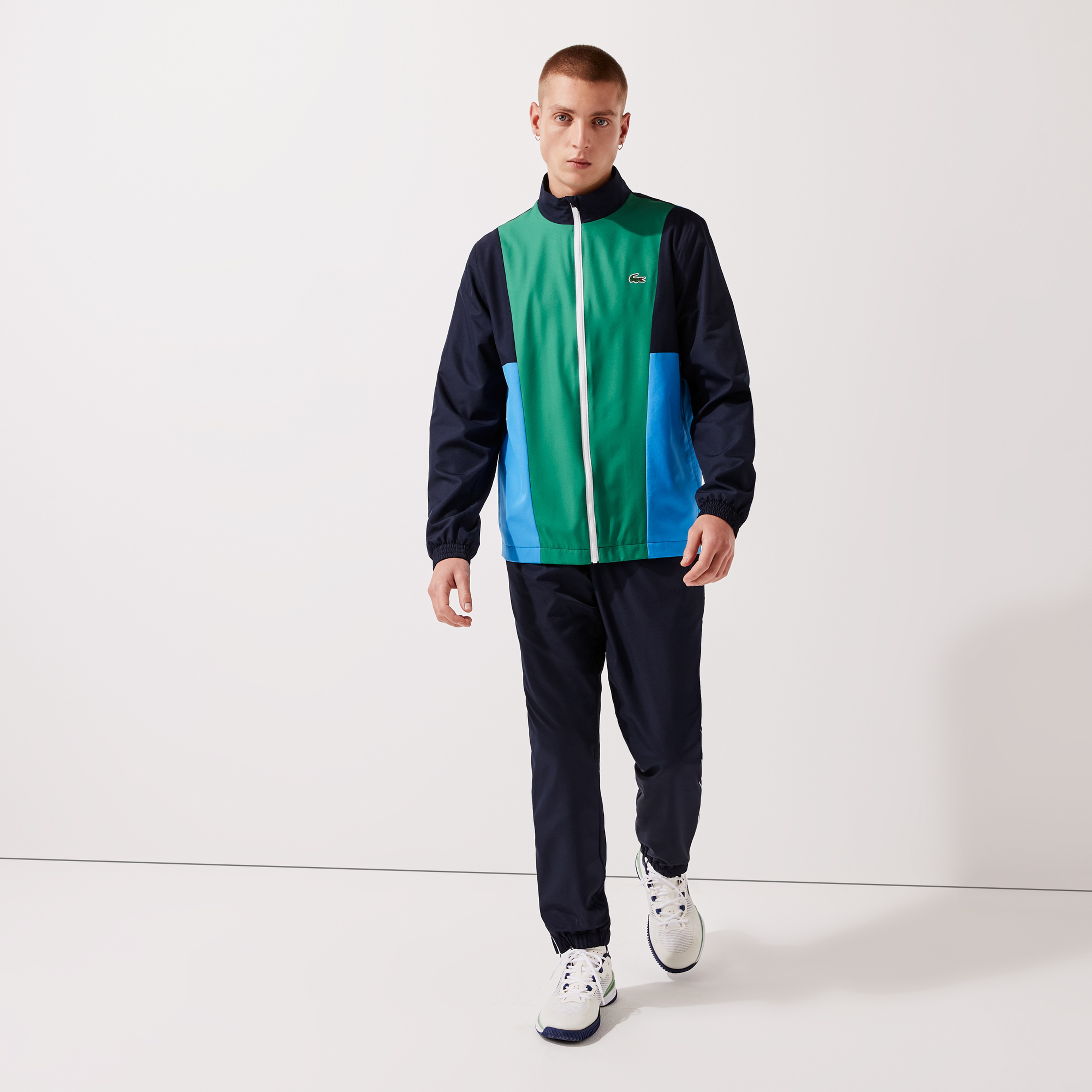 Lacoste SPORT Erkek Regular Fit Dik Yaka Renk Bloklu Lacivert Eşofman Takımı