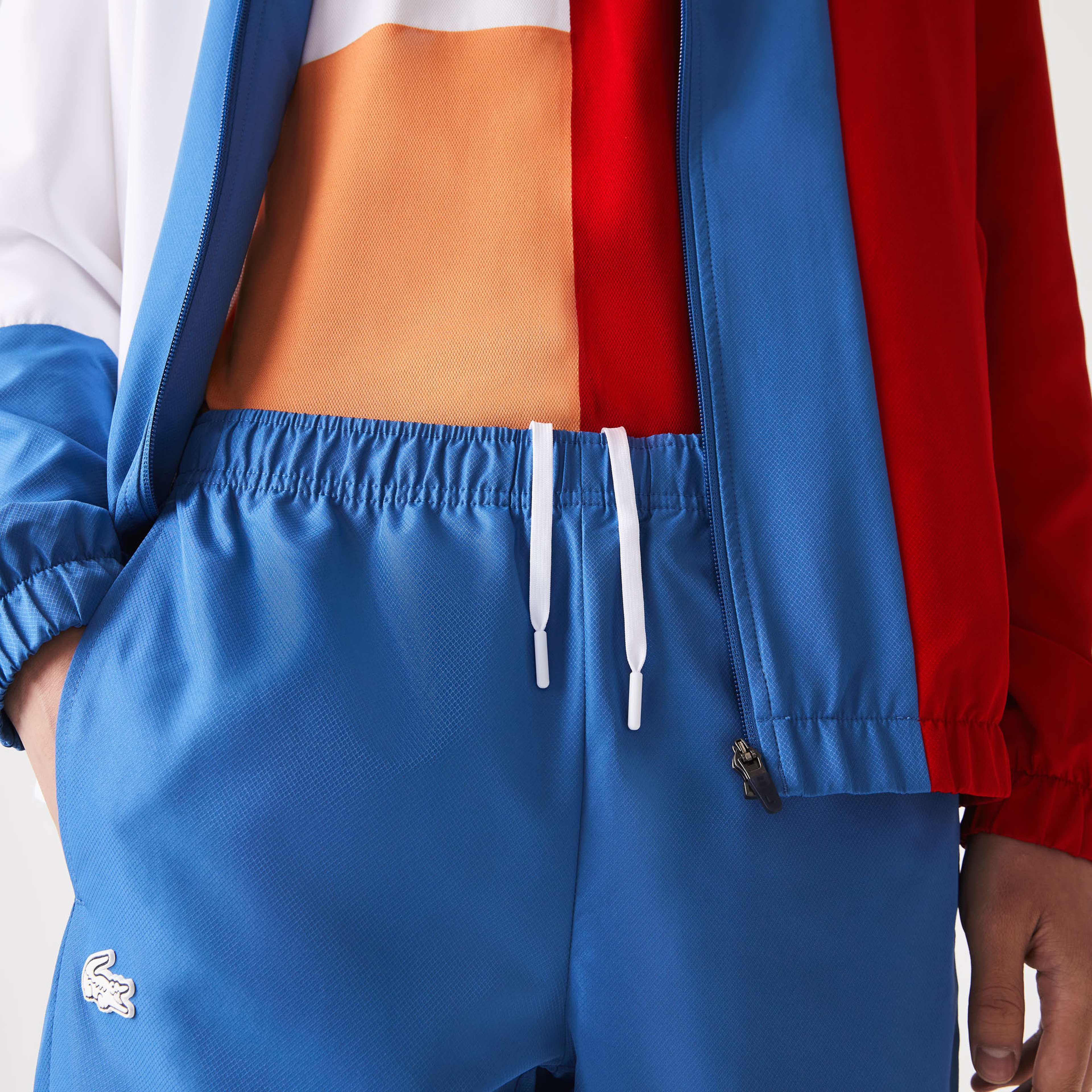 Lacoste SPORT Erkek Regular Fit Dik Yaka Renk Bloklu Lacivert Eşofman Takımı