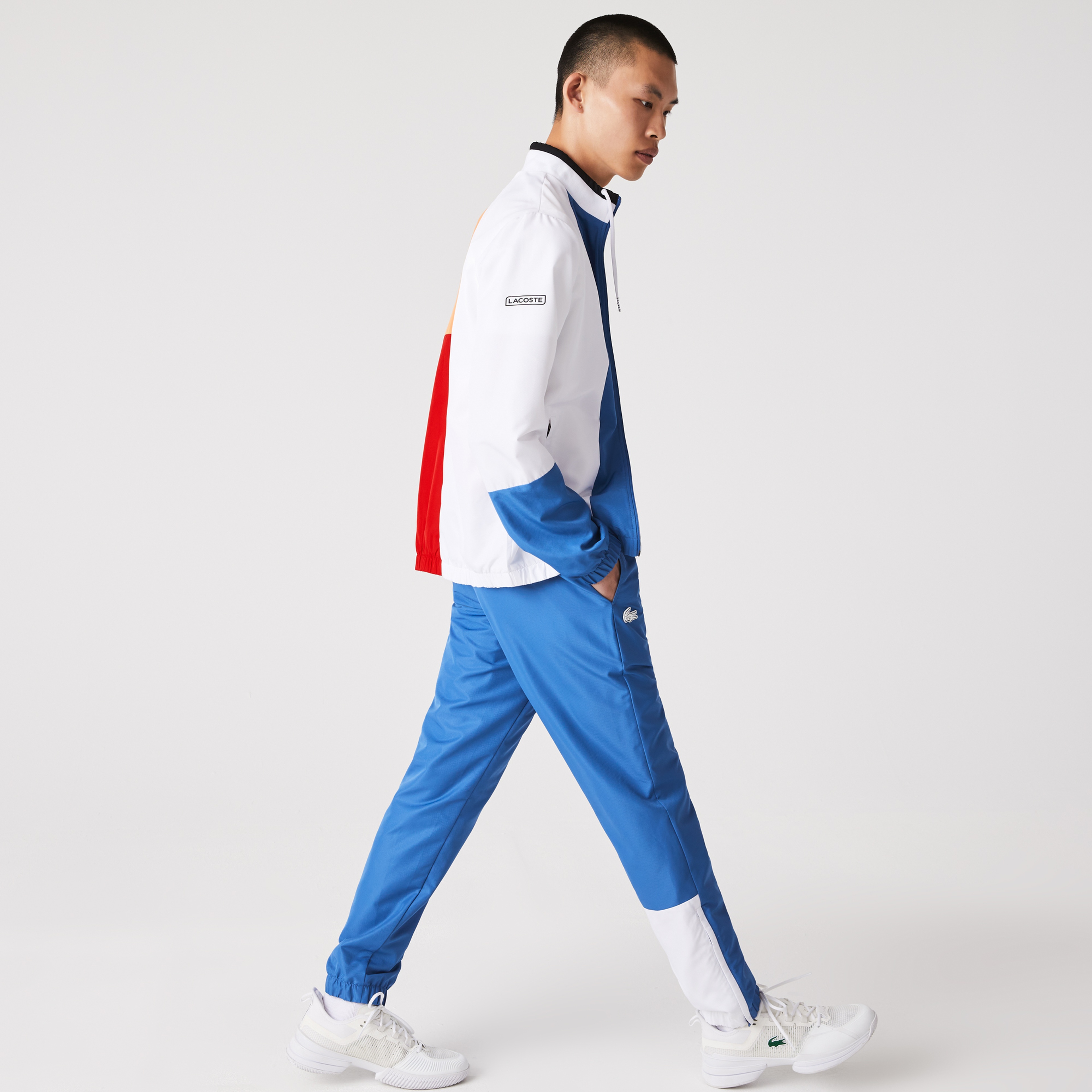 Lacoste SPORT Erkek Regular Fit Dik Yaka Renk Bloklu Lacivert Eşofman Takımı
