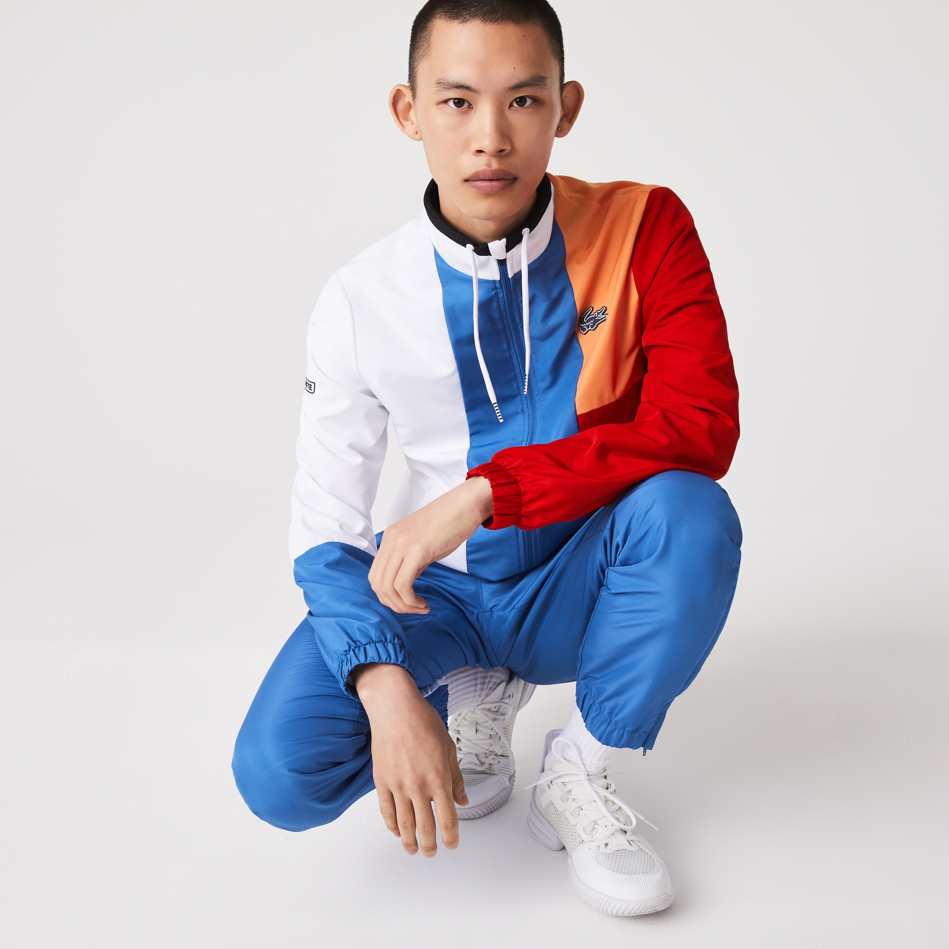 Lacoste SPORT Erkek Regular Fit Dik Yaka Renk Bloklu Lacivert Eşofman Takımı