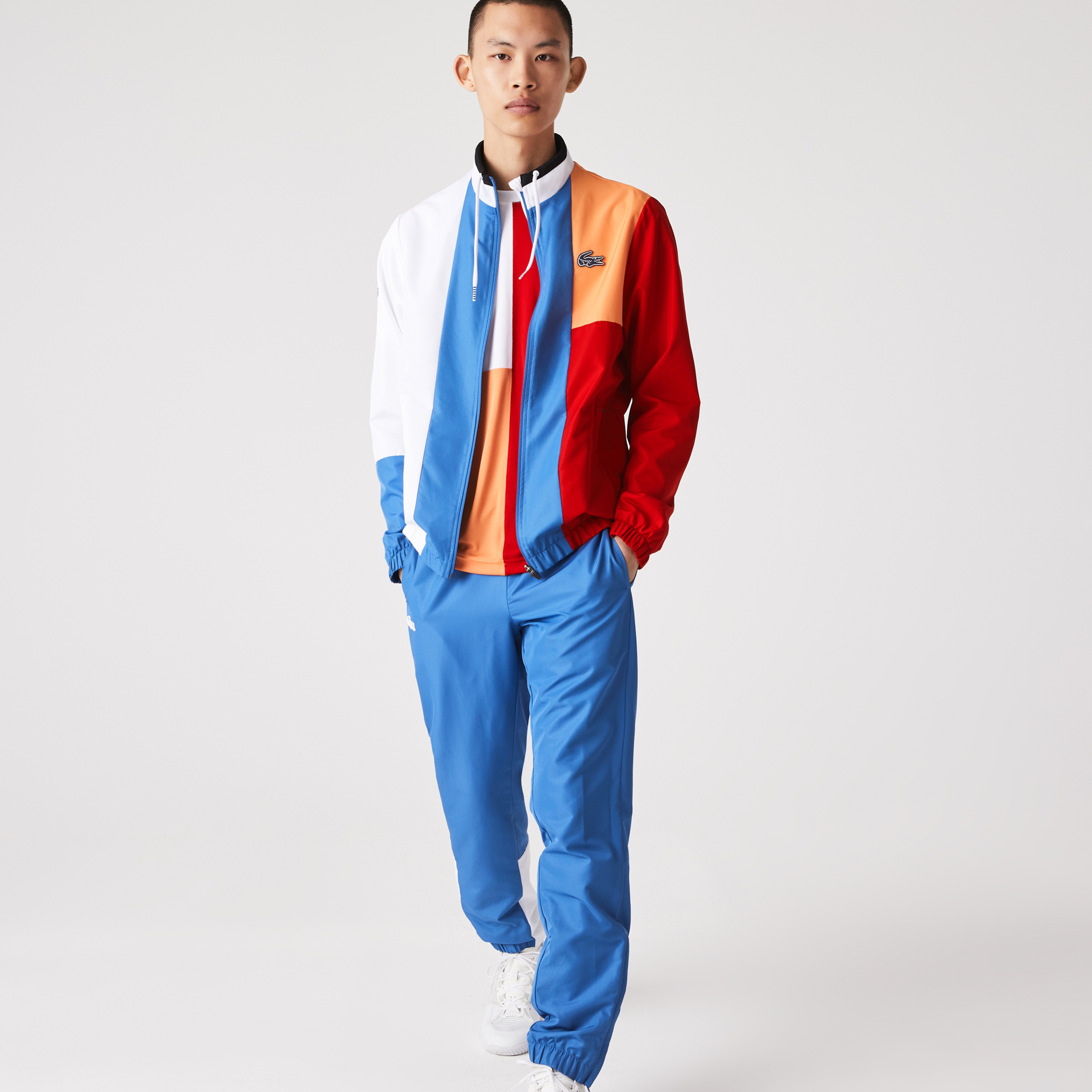 Lacoste SPORT Erkek Regular Fit Dik Yaka Renk Bloklu Lacivert Eşofman Takımı