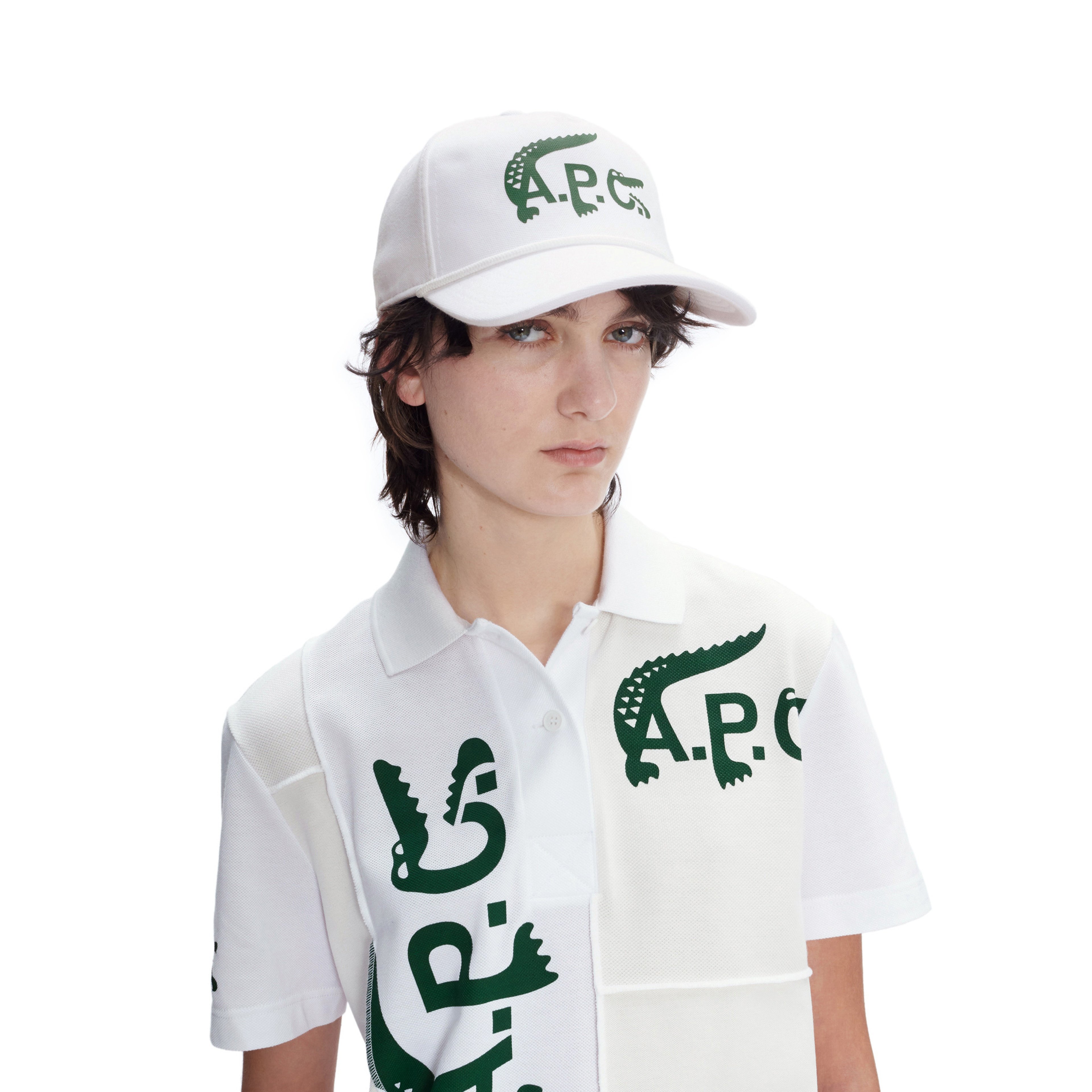 Lacoste X A.P.C Unisex Baskılı Beyaz Şapka