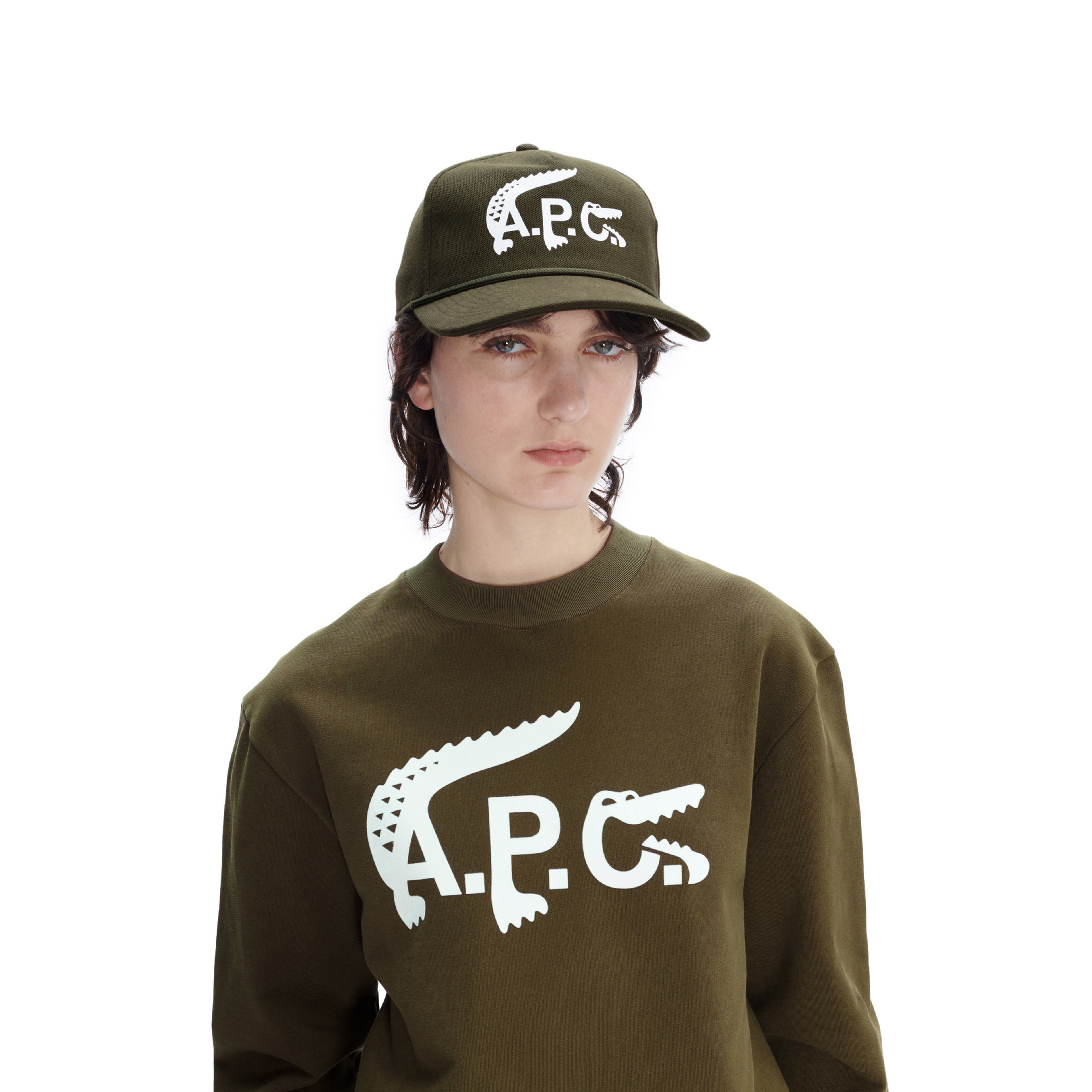 Lacoste X A.P.C Unisex Baskılı Haki Şapka