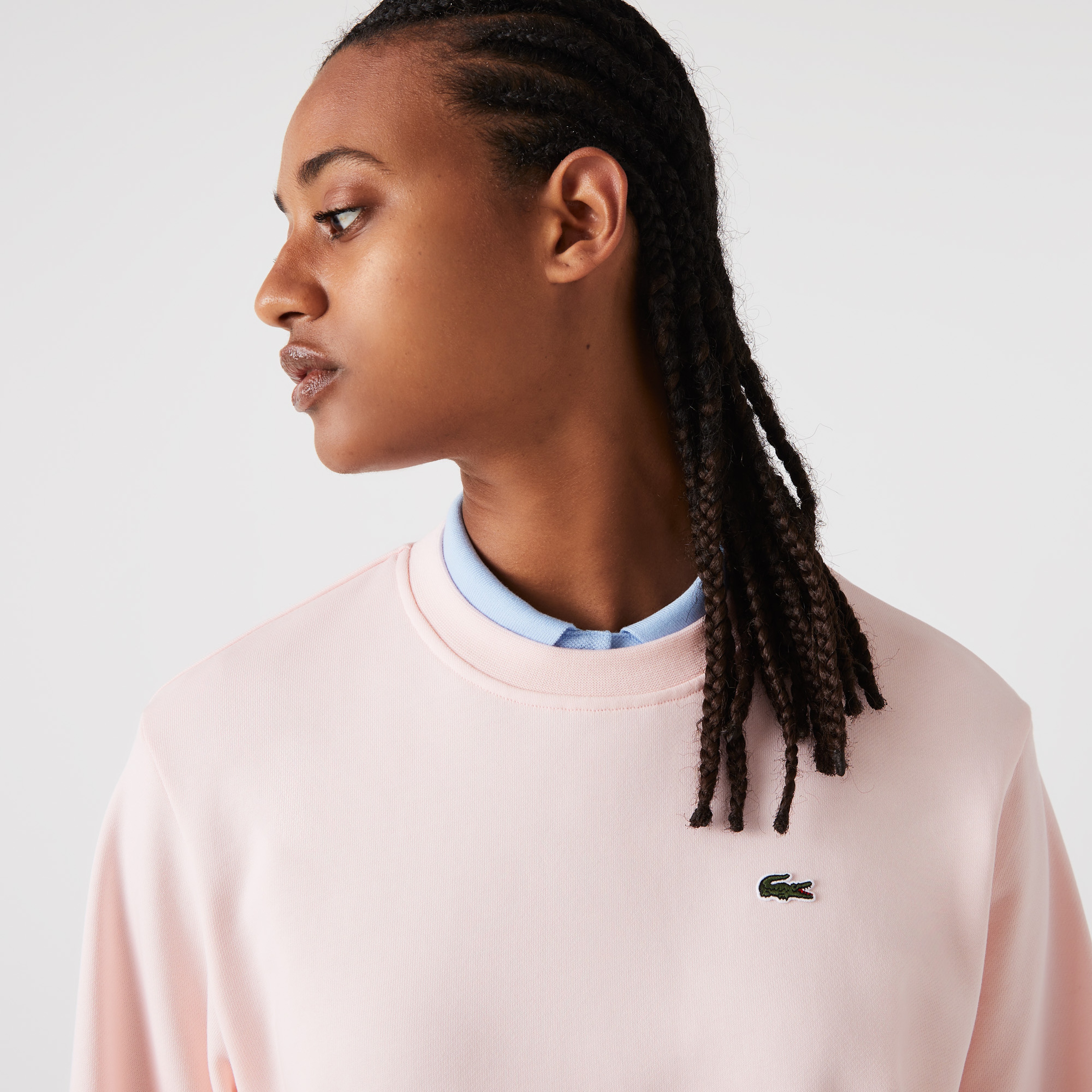 Lacoste Kadın Regular Fit Bisiklet Yaka Organik Pamuk Pembe Sweatshirt