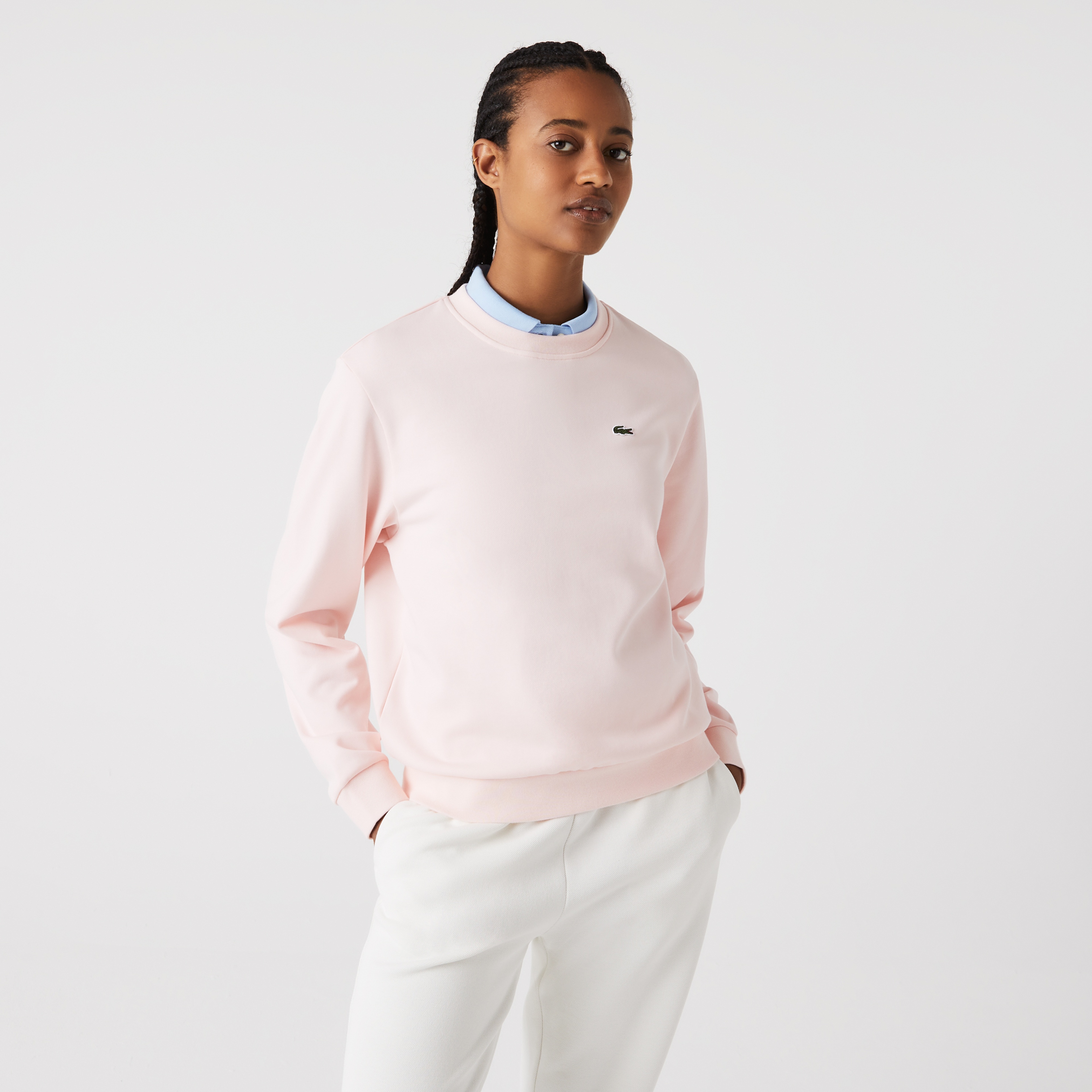 Lacoste Kadın Regular Fit Bisiklet Yaka Organik Pamuk Pembe Sweatshirt