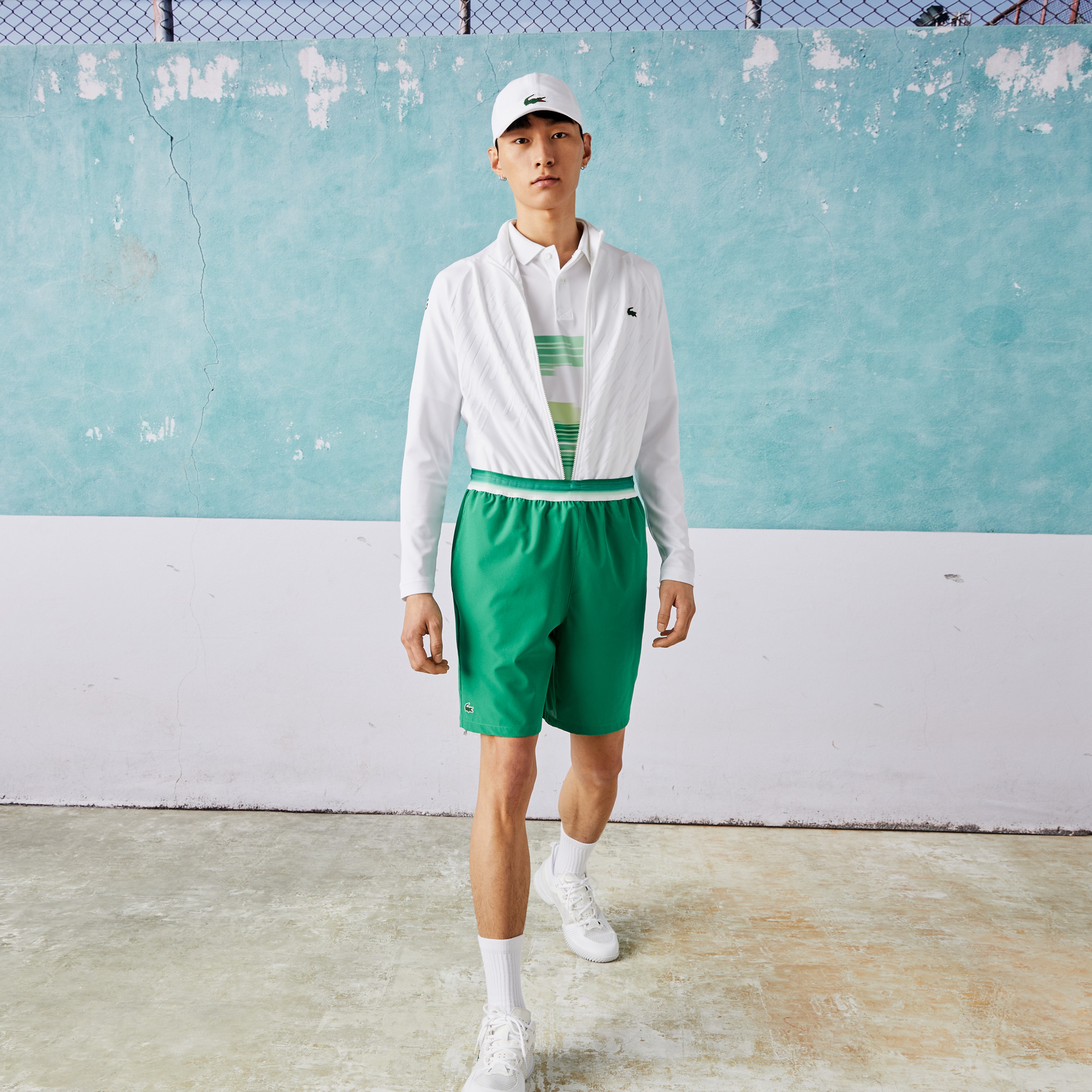 Lacoste SPORT x Novak Djokovic Erkek Regular Fit Yeşil Şort