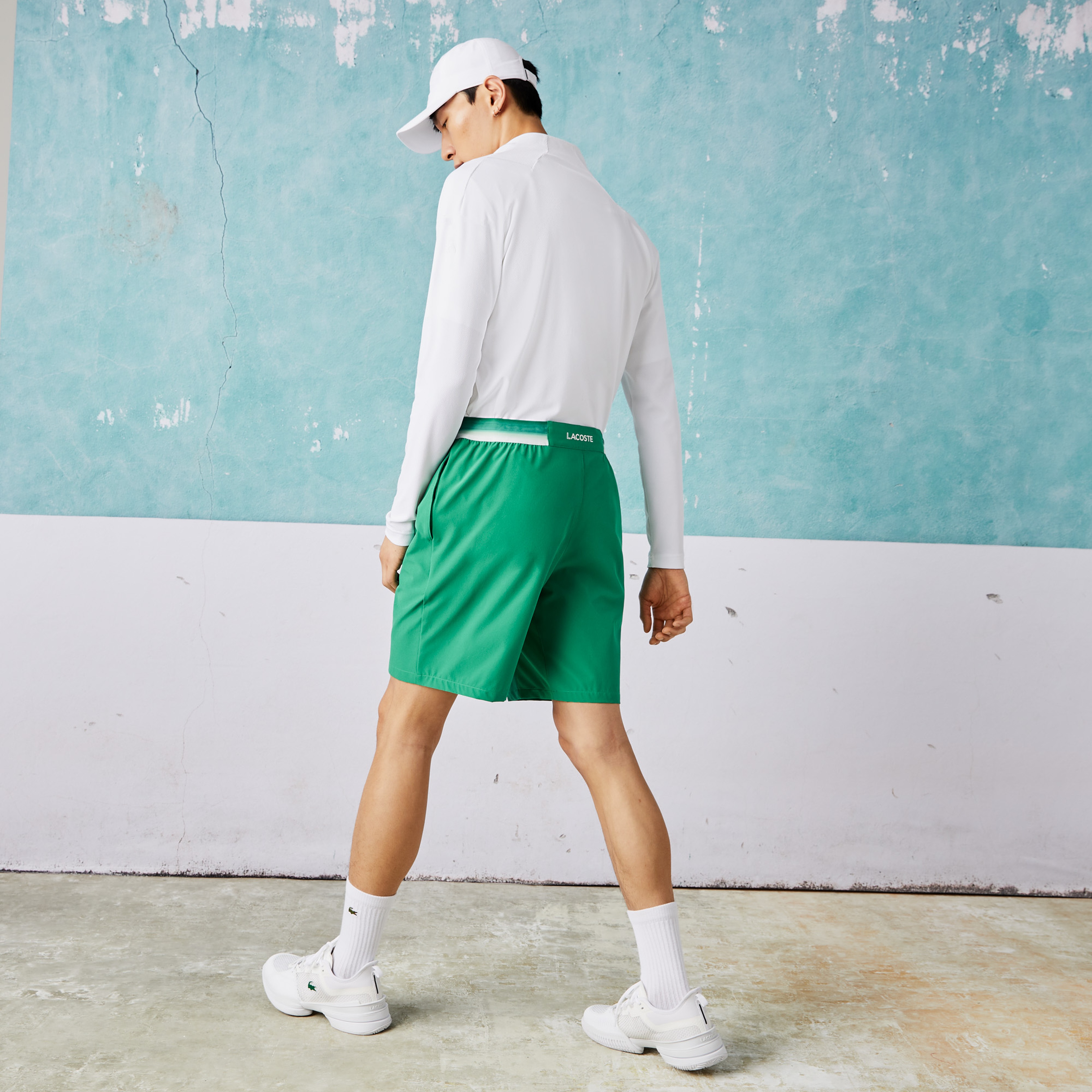 Lacoste SPORT x Novak Djokovic Erkek Regular Fit Yeşil Şort