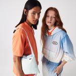 Lacoste L!VE Unisex Kapüşonlu Baskılı Mavi Ceket