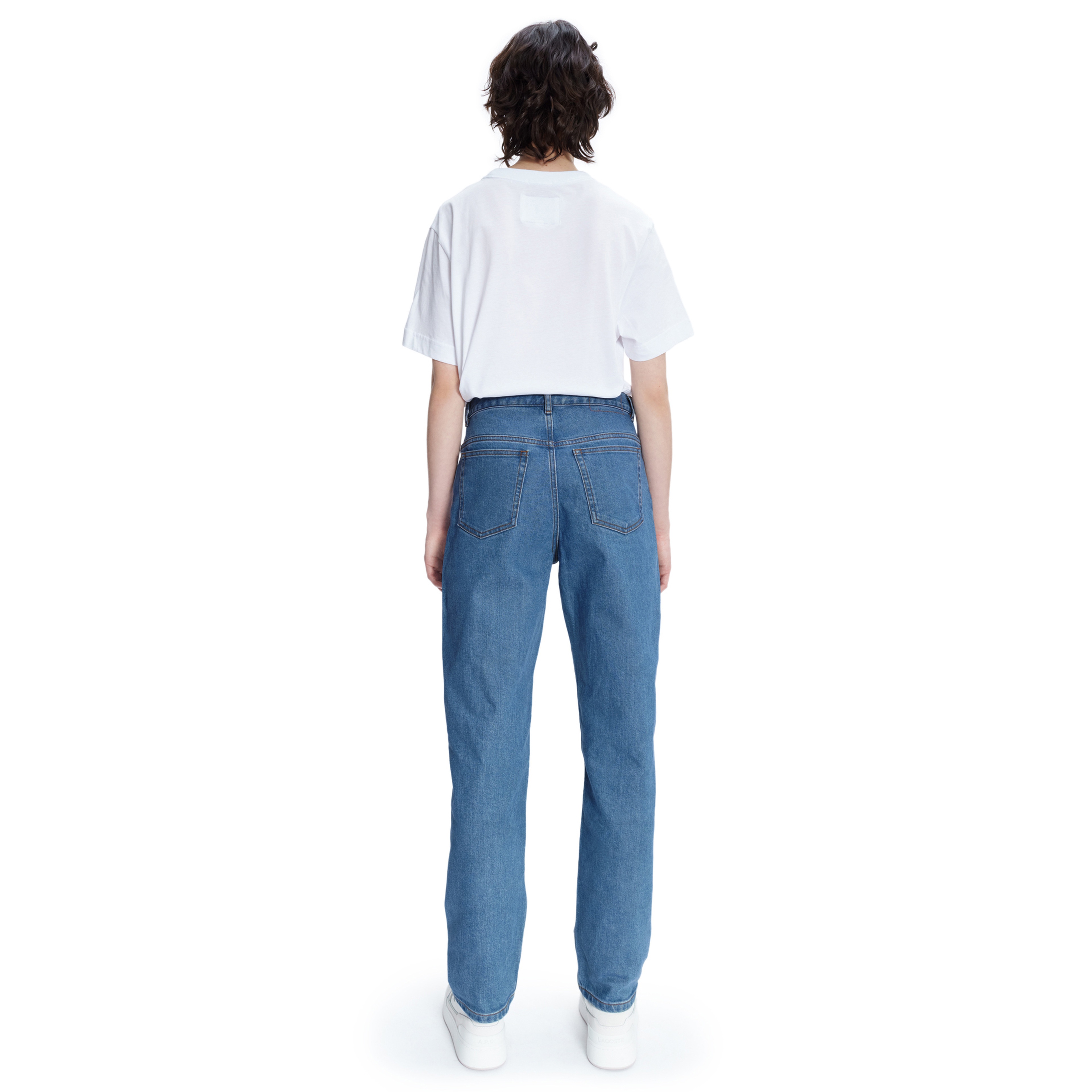 Lacoste X A.P.C Unisex Relaxed Fit Bisiklet Yaka Baskılı Beyaz T-Shirt