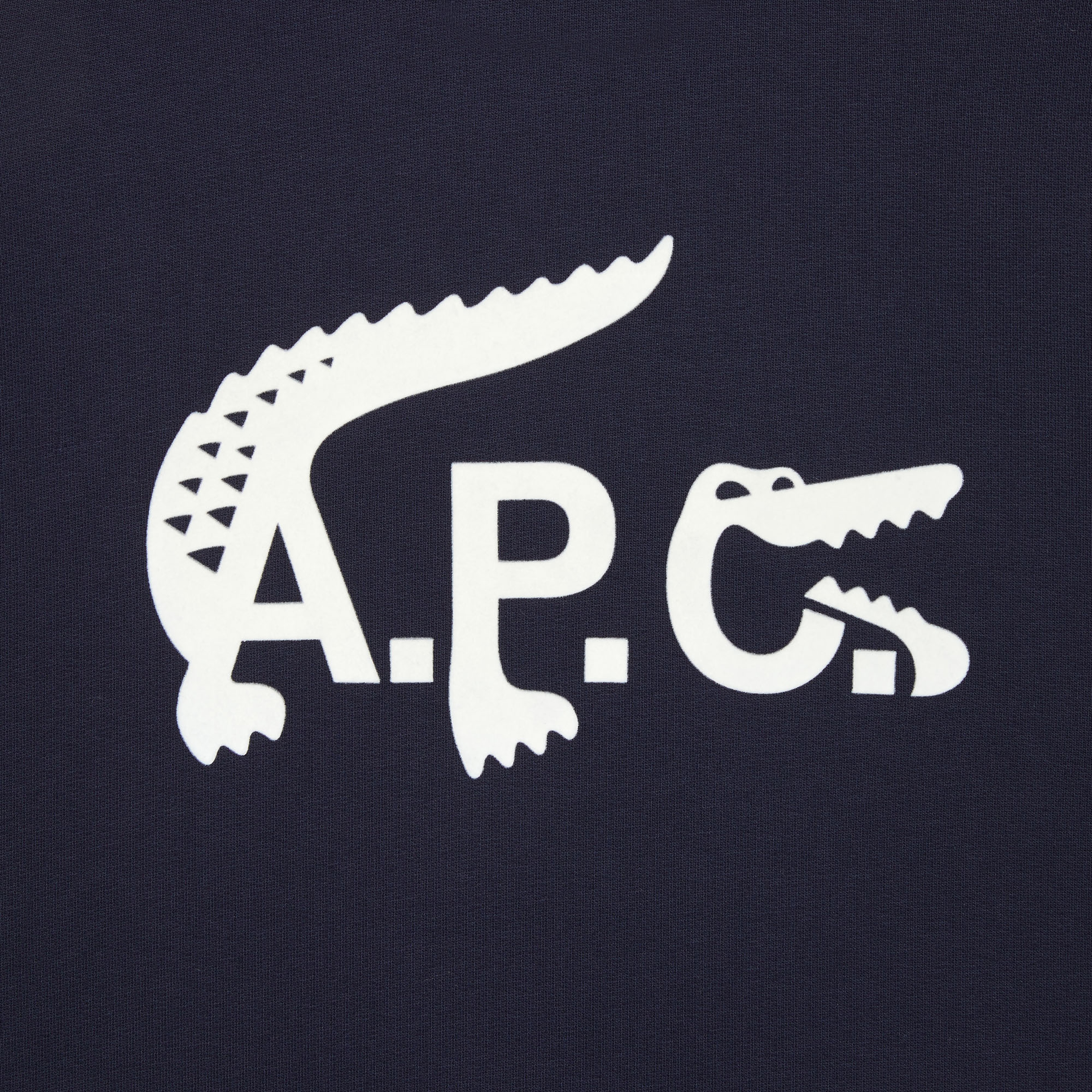 Lacoste X A.P.C Unisex Relaxed Fit Bisiklet Yaka Baskılı Lacivert Sweatshirt