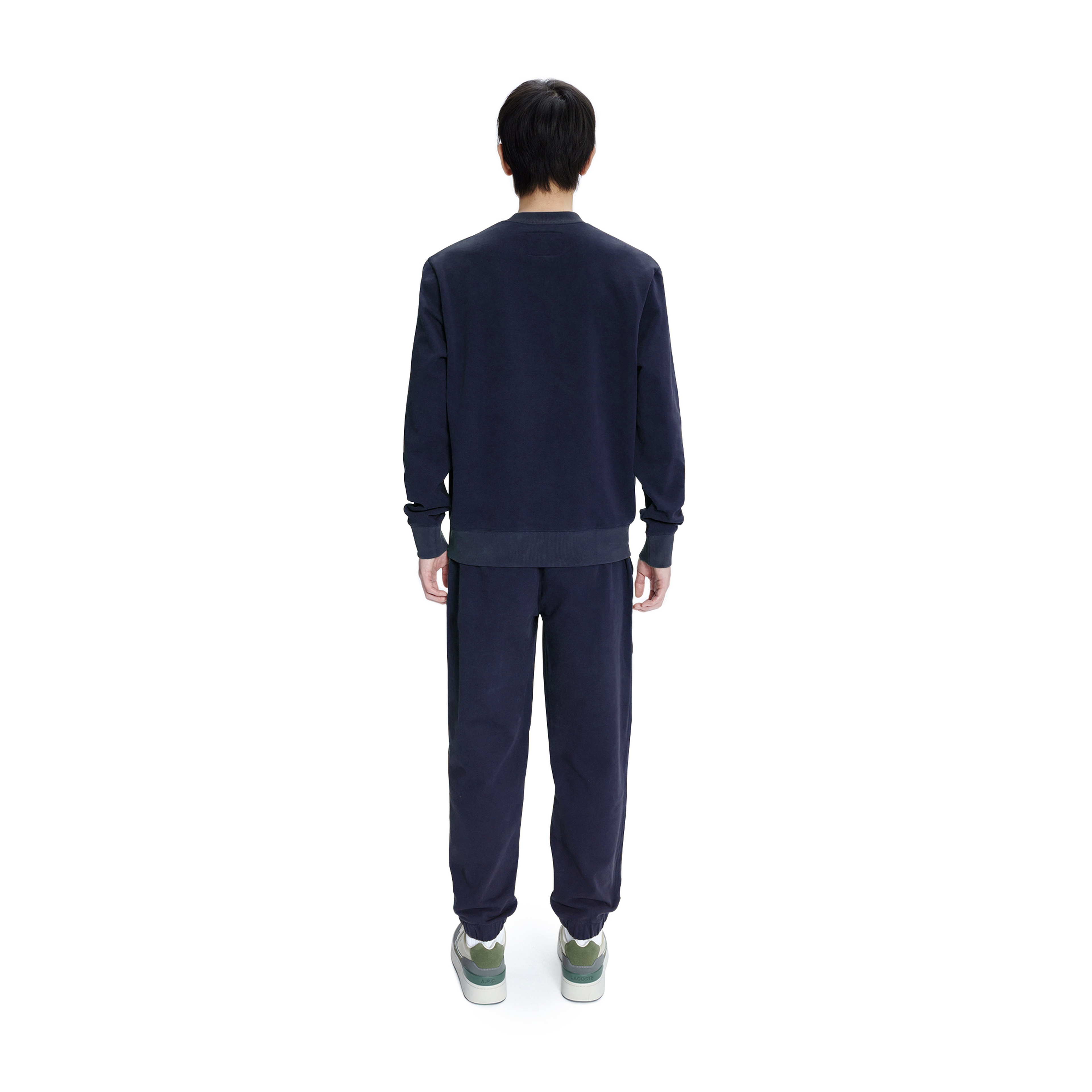 Lacoste X A.P.C Unisex Relaxed Fit Bisiklet Yaka Baskılı Lacivert Sweatshirt