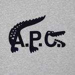 Lacoste X A.P.C Unisex Relaxed Fit Bisiklet Yaka Baskılı Gri Sweatshirt