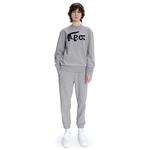 Lacoste X A.P.C Unisex Relaxed Fit Bisiklet Yaka Baskılı Gri Sweatshirt