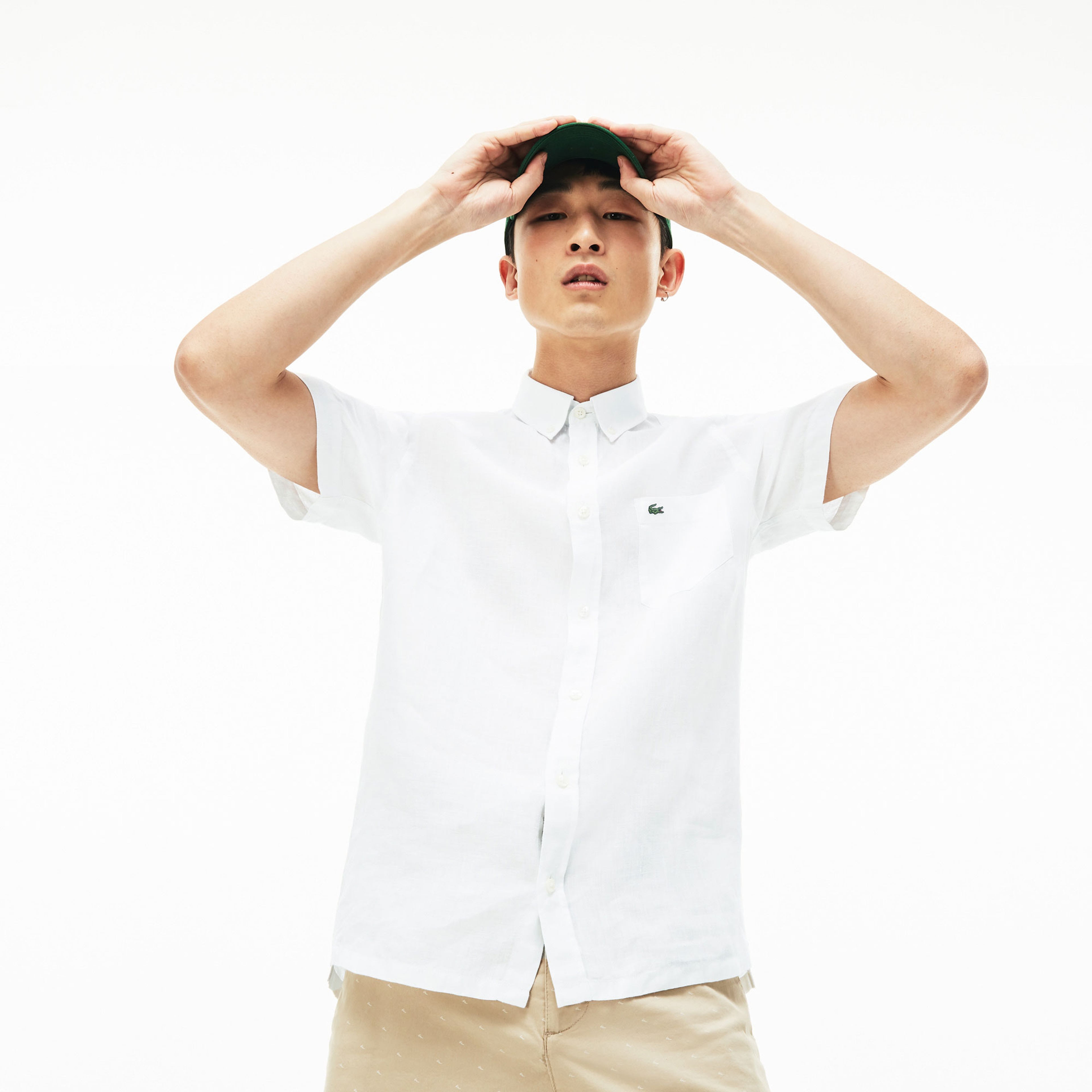 Lacoste Erkek Regular Fit Beyaz Gömlek