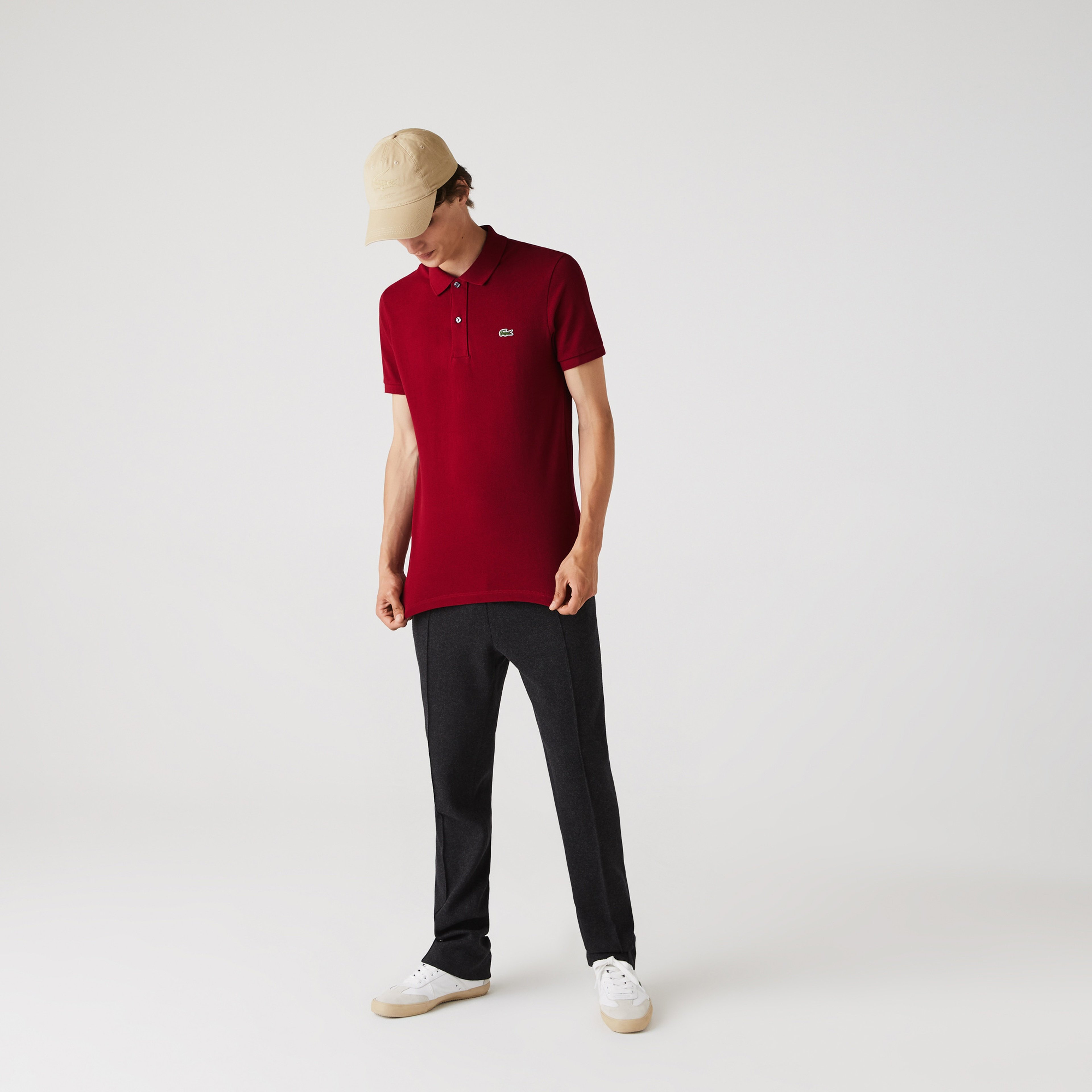 L.12.12 Erkek Slim Fit Kırmızı Polo