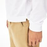 L.12.12 Erkek Slim Fit Uzun Kollu Beyaz Polo