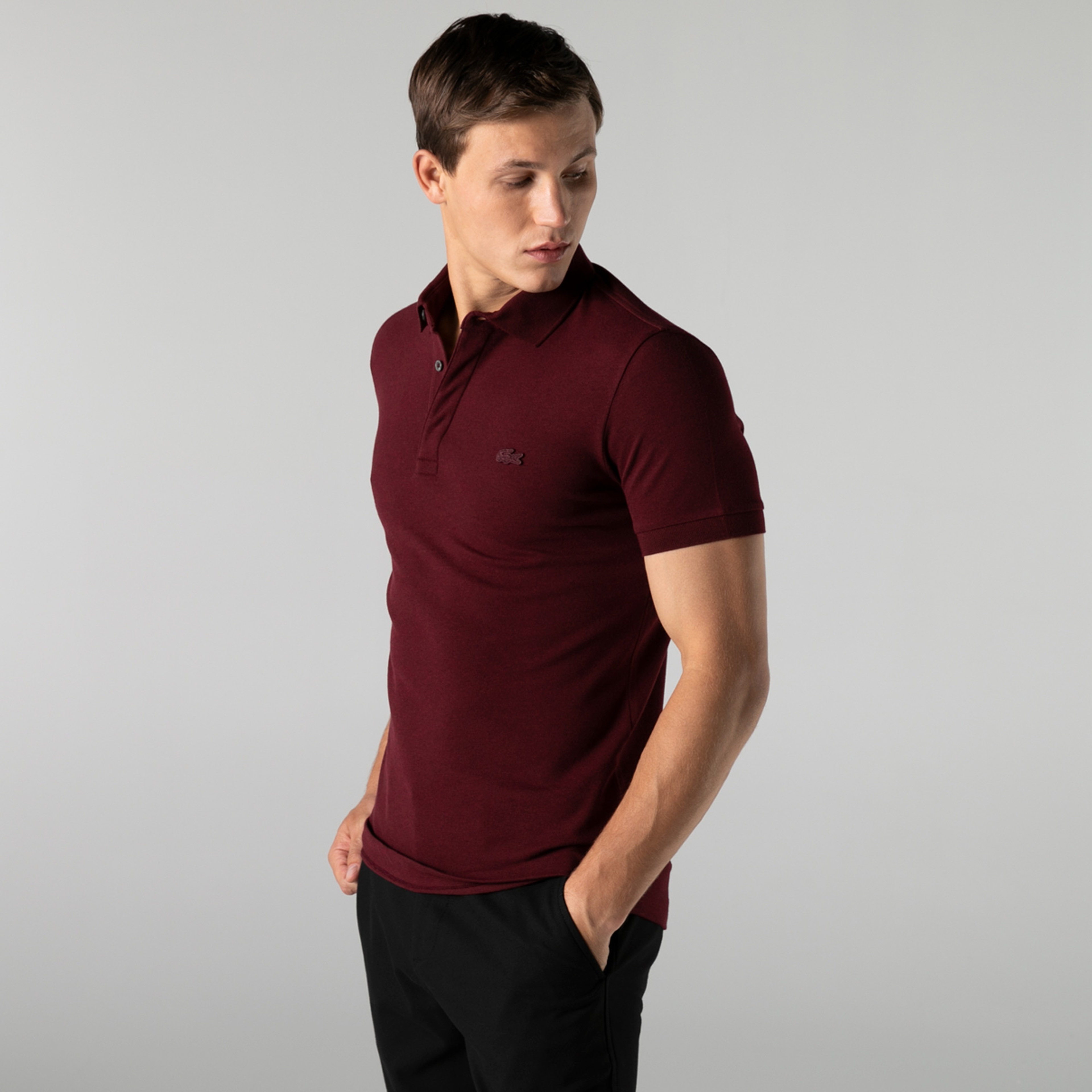 Lacoste Erkek Regular Fit Bordo Polo