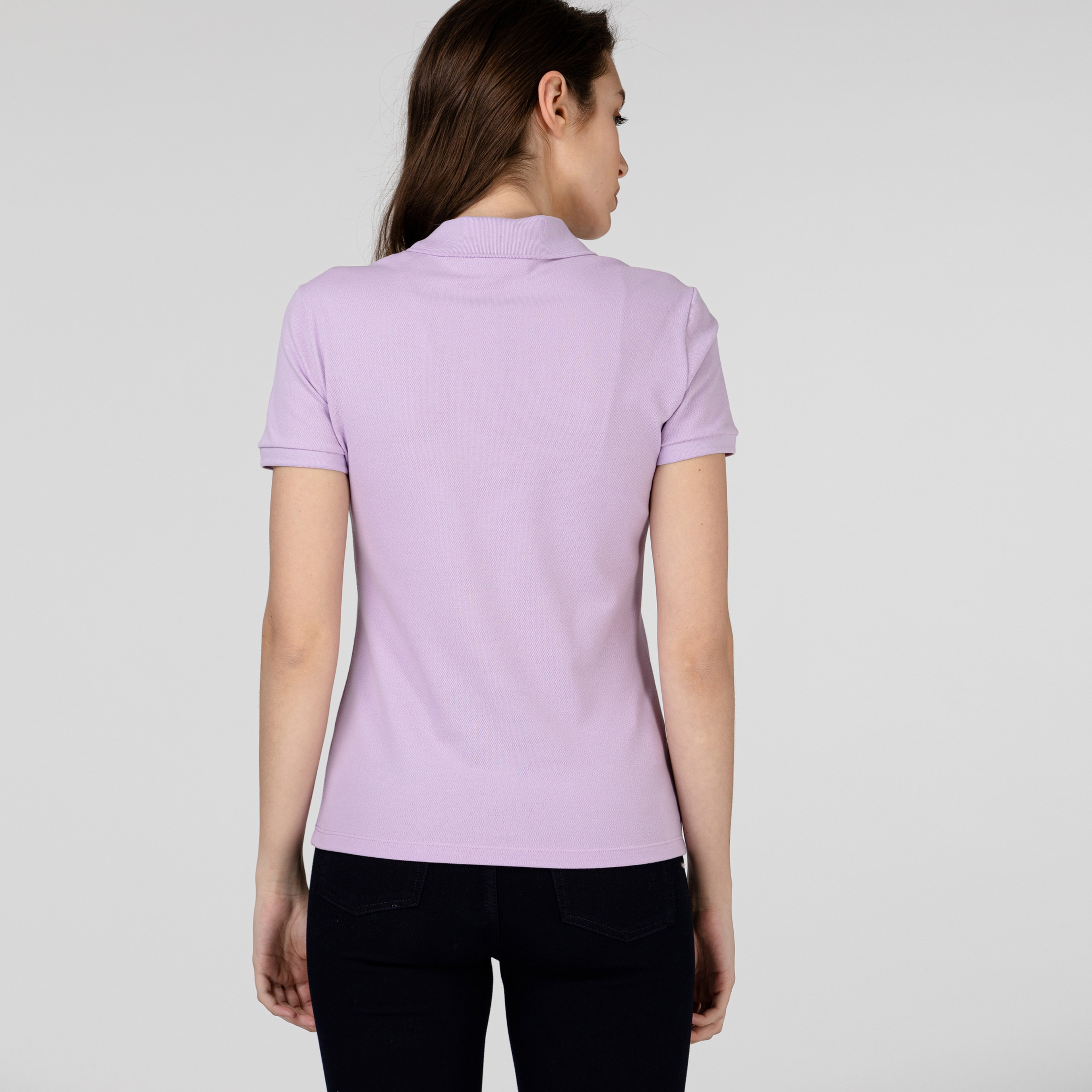 Lacoste Kadın Slim Fit Lila Polo