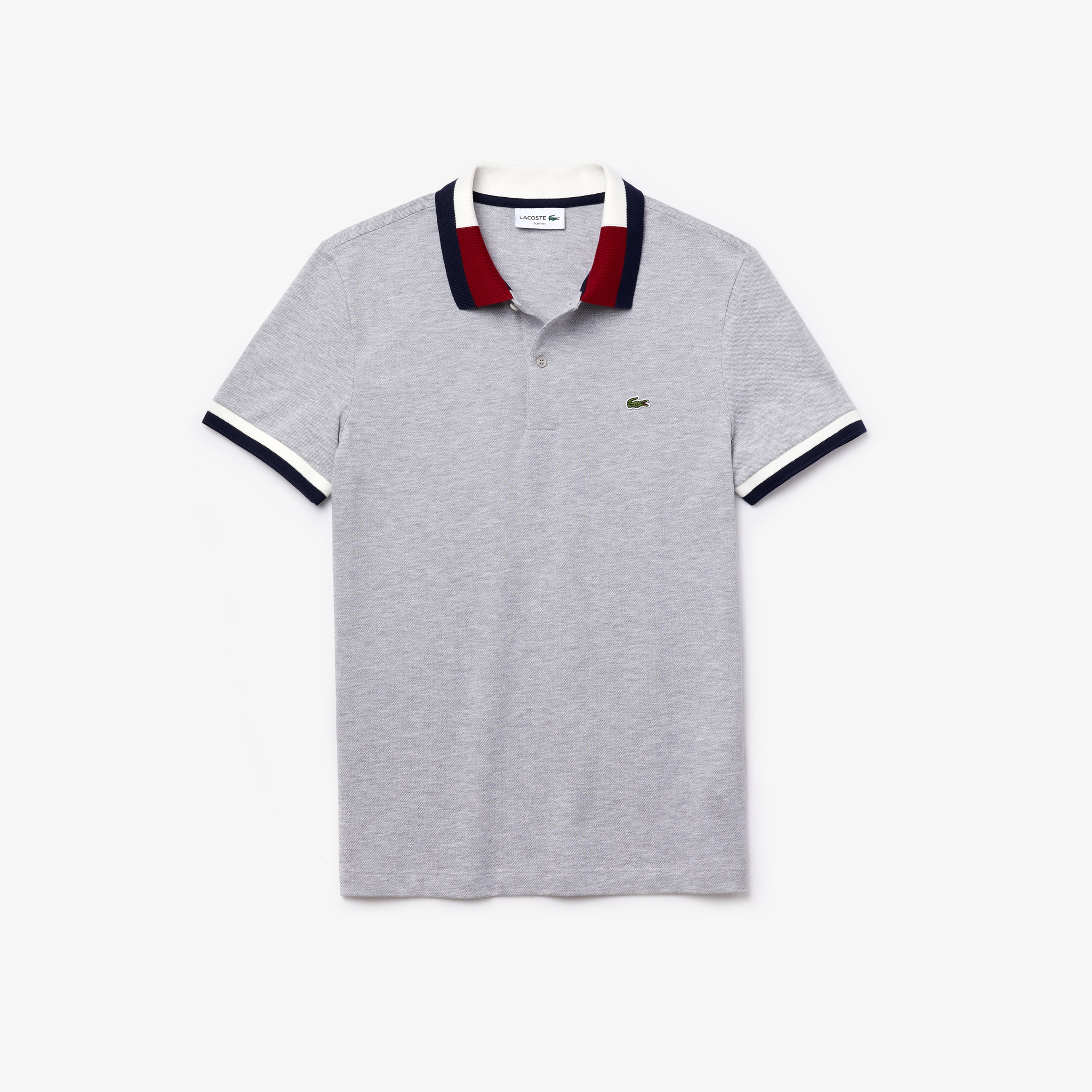 Lacoste Erkek Slim Fit Renk Bloklu Gri Polo
