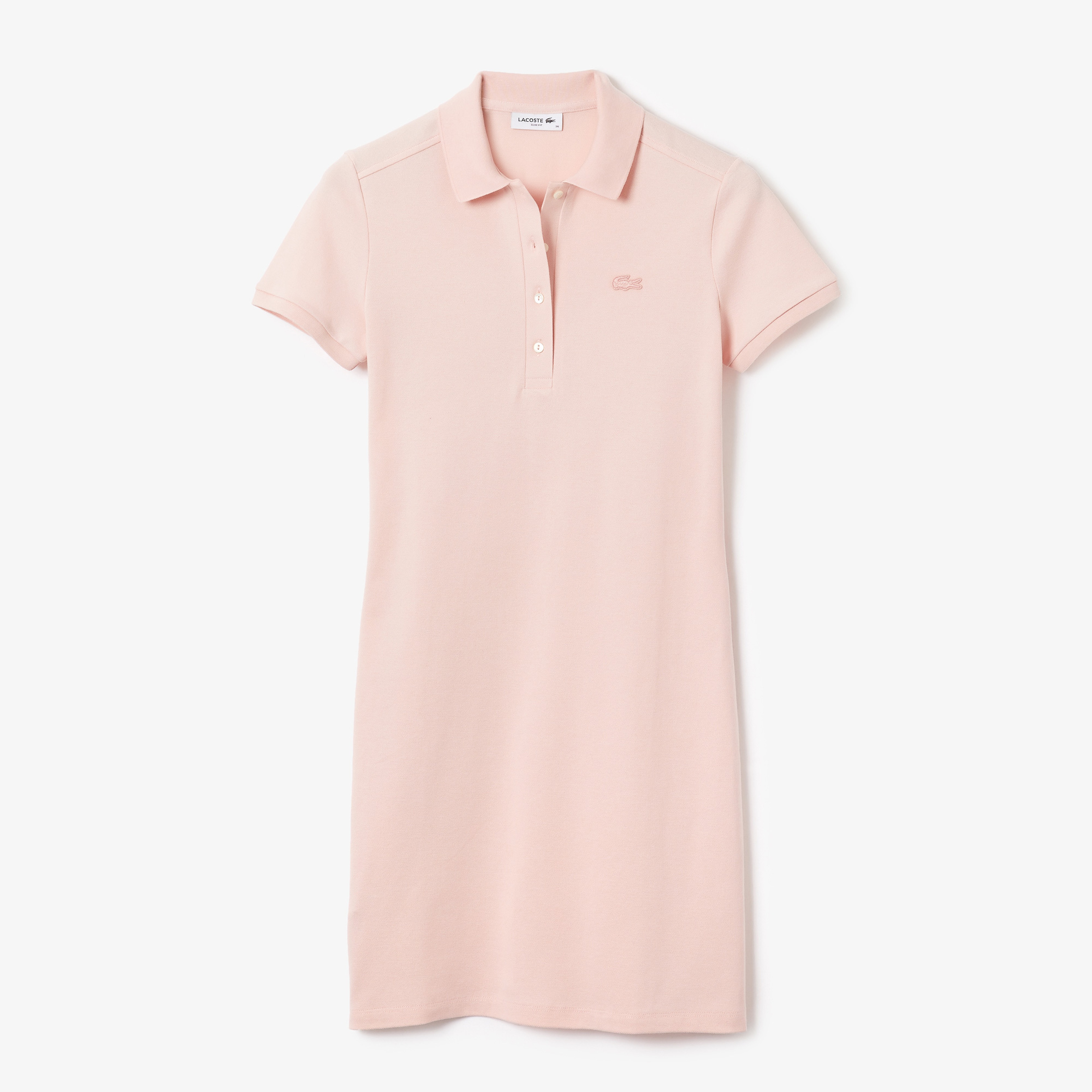 Kadın Slim Fit Kısa Kollu Polo Yaka Pembe Elbise