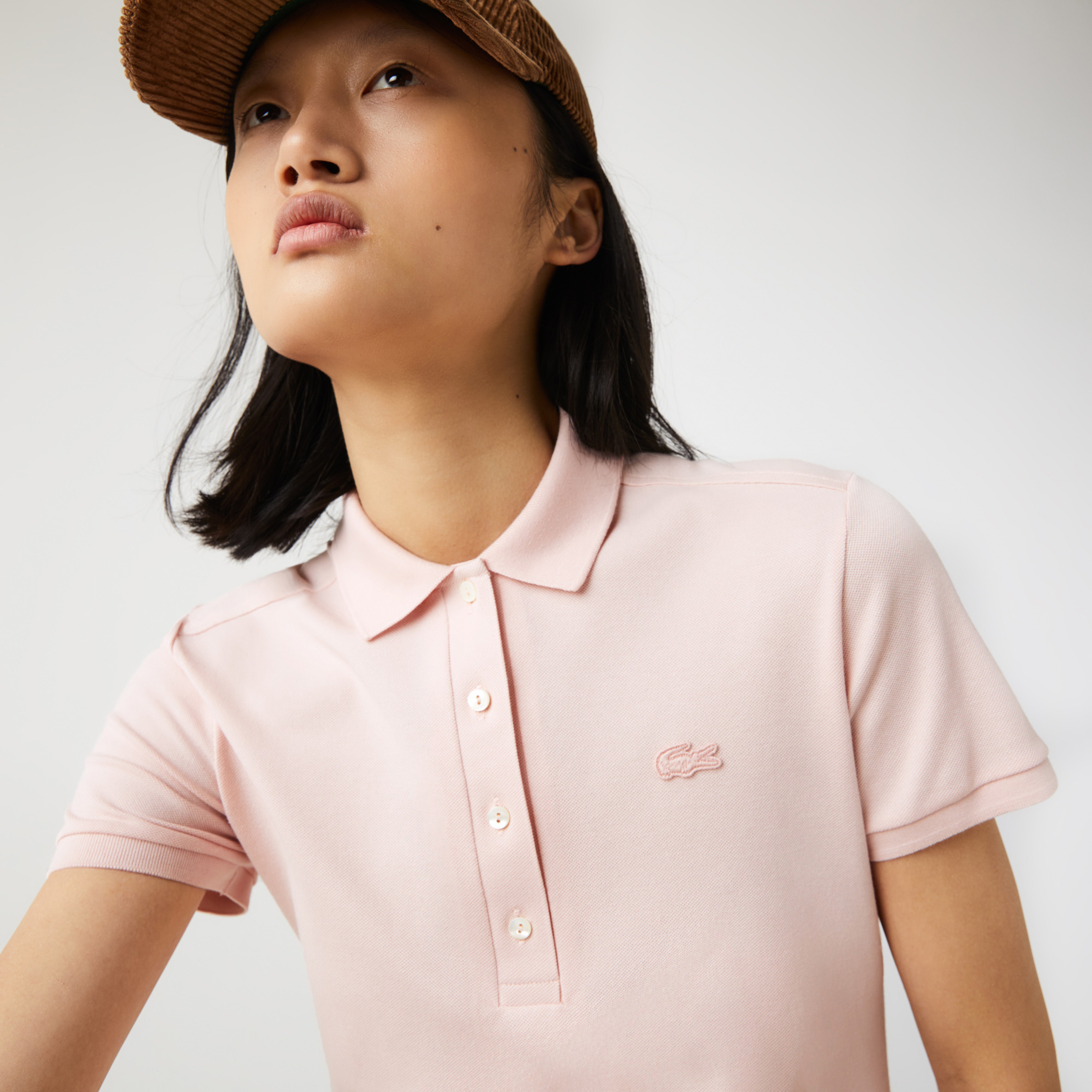 Kadın Slim Fit Kısa Kollu Polo Yaka Pembe Elbise