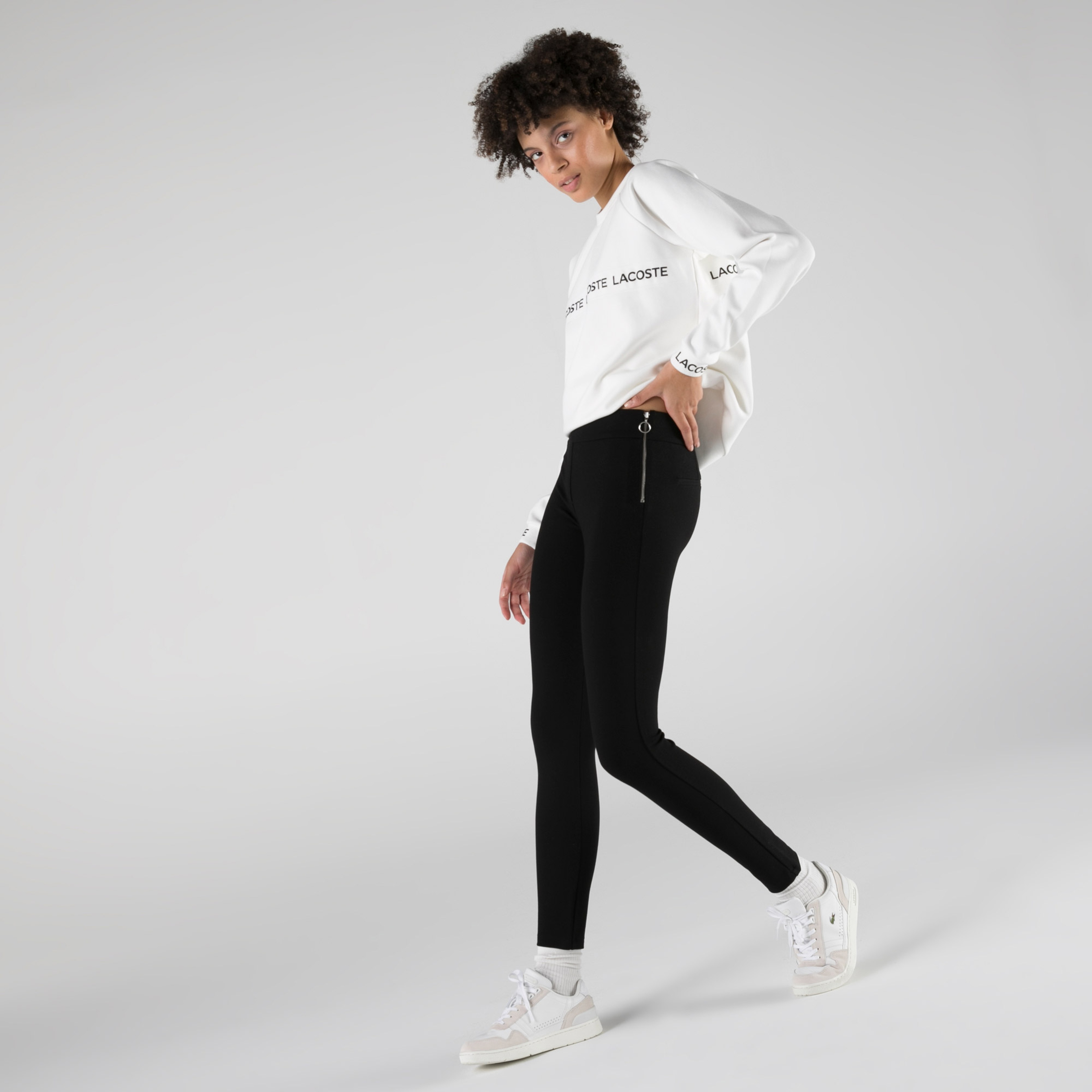 Lacoste Kadın Slim Fit Siyah Pantolon